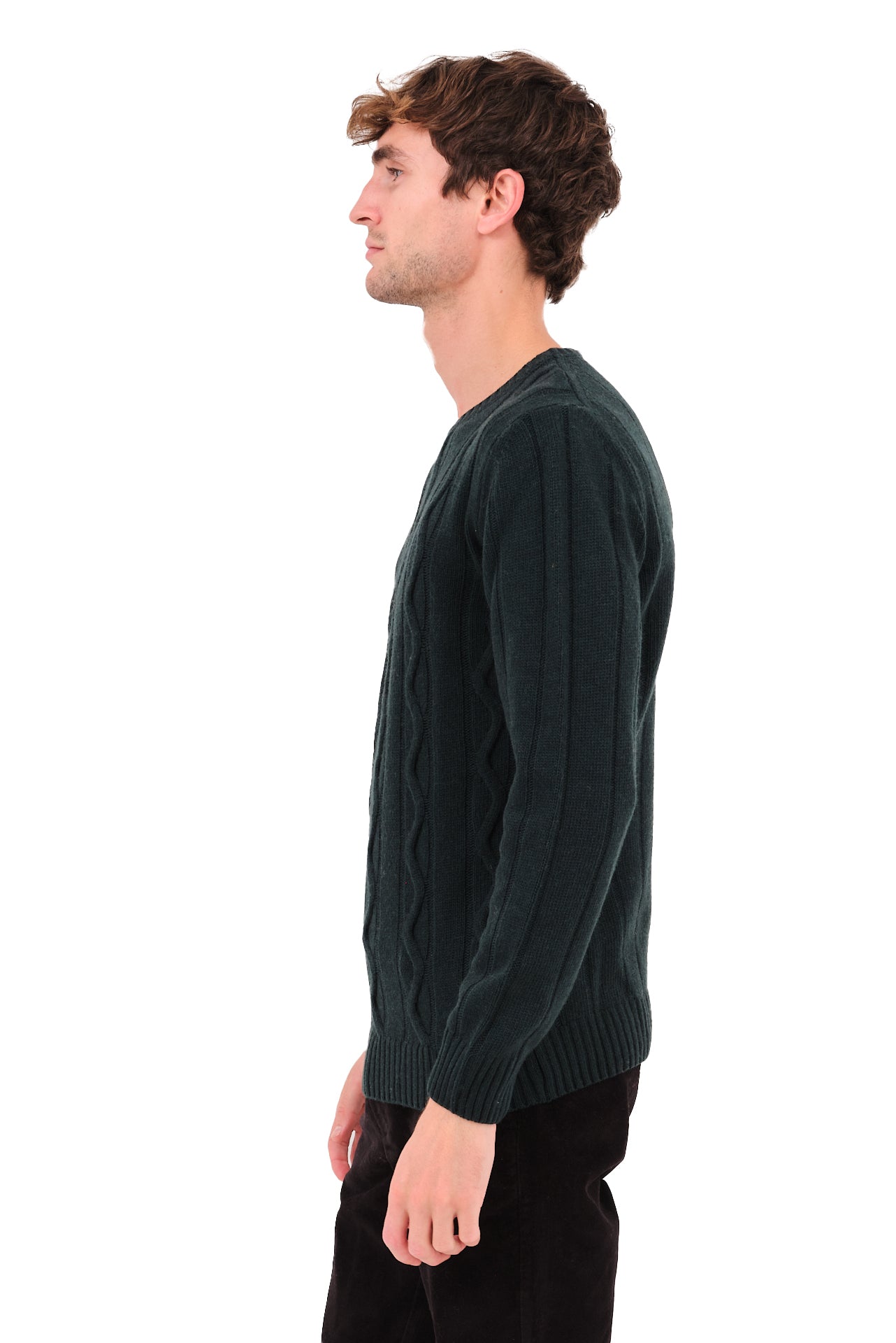 ΑΝΔΡΙΚΟ ΠΡΑΣΙΝΟ ΠΟΥΛΟΒΕΡ PORTOBELLO'S ΜΕ ΛΑΙΜΟΚΟΨΗ ΚΑΙ ΟΡΑΤΗ ΠΛΕΞΗ