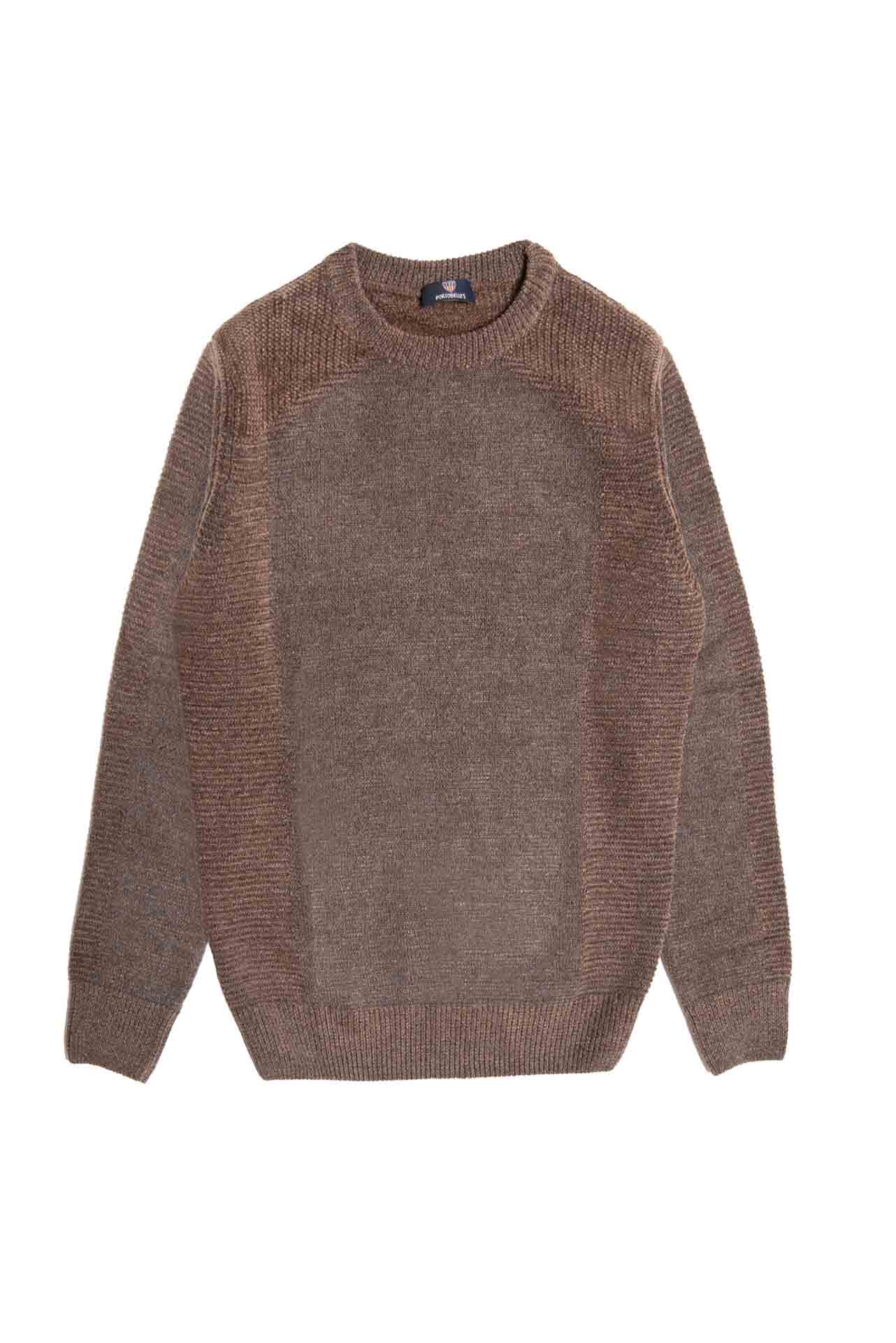 ΑΝΔΡΙΚΟ ROUND NECK ΠΟΥΛΟΒΕΡ ΚΑΦΕ PORTOBELLO'S ΜΕ ΜΙΚΡΟΣΧΕΔΙΟ