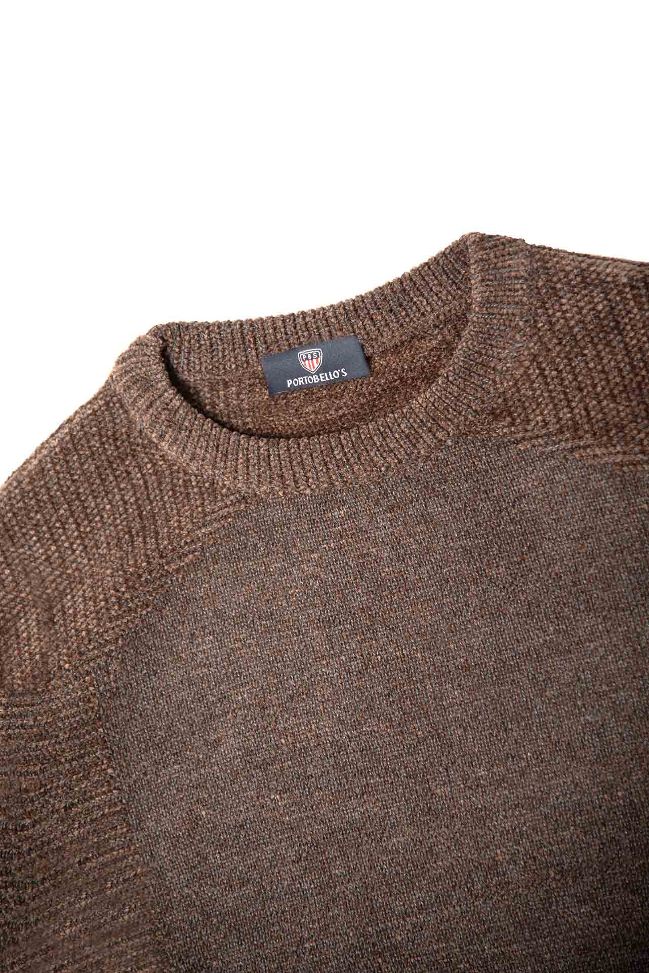 ΑΝΔΡΙΚΟ ROUND NECK ΠΟΥΛΟΒΕΡ ΚΑΦΕ PORTOBELLO'S ΜΕ ΜΙΚΡΟΣΧΕΔΙΟ