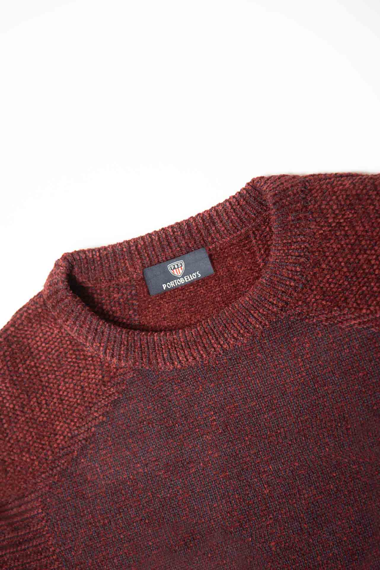 ΑΝΔΡΙΚΟ ROUND NECK ΠΟΥΛΟΒΕΡ ΜΠΟΡΝΤΟ PORTOBELLO'S ΜΕ ΜΙΚΡΟΣΧΕΔΙΟ