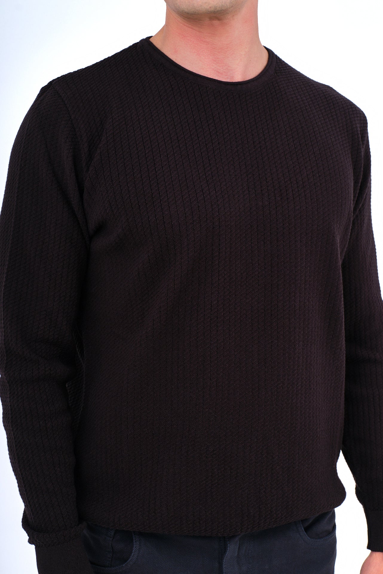 ΑΝΔΡΙΚΟ ΠΟΥΛΟΒΕΡ ΜΕ ΛΑΙΜΟΚΟΨΗ LES GENT'S ΣΕ ΜΑΥΡΟ ΧΡΩΜΑ