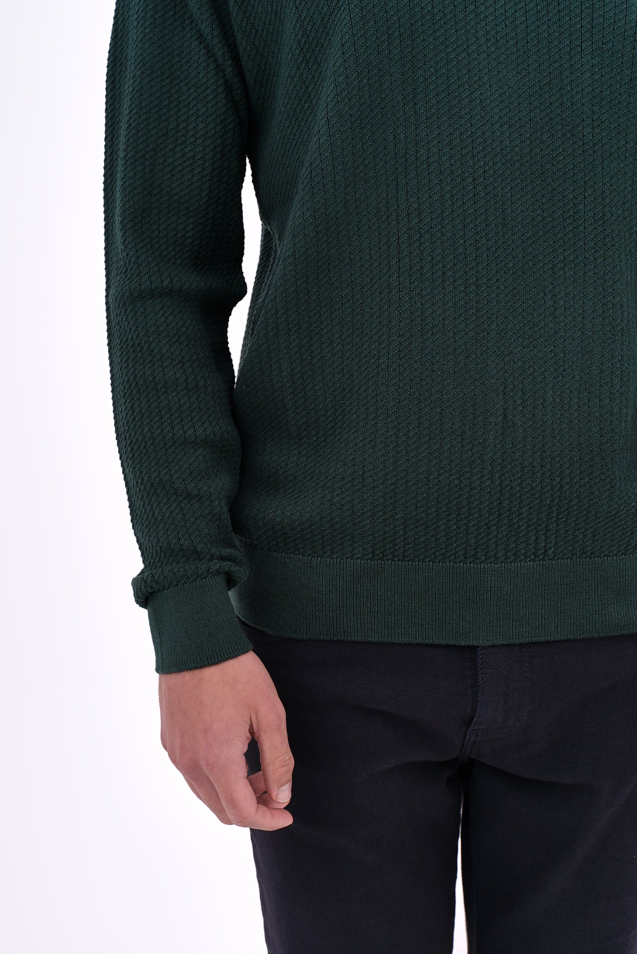 ΑΝΔΡΙΚΟ ΠΟΥΛΟΒΕΡ ΜΕ ΛΑΙΜΟΚΟΨΗ LES GENT'S ΣΕ ΠΡΑΣΙΝΟ ΧΡΩΜΑ