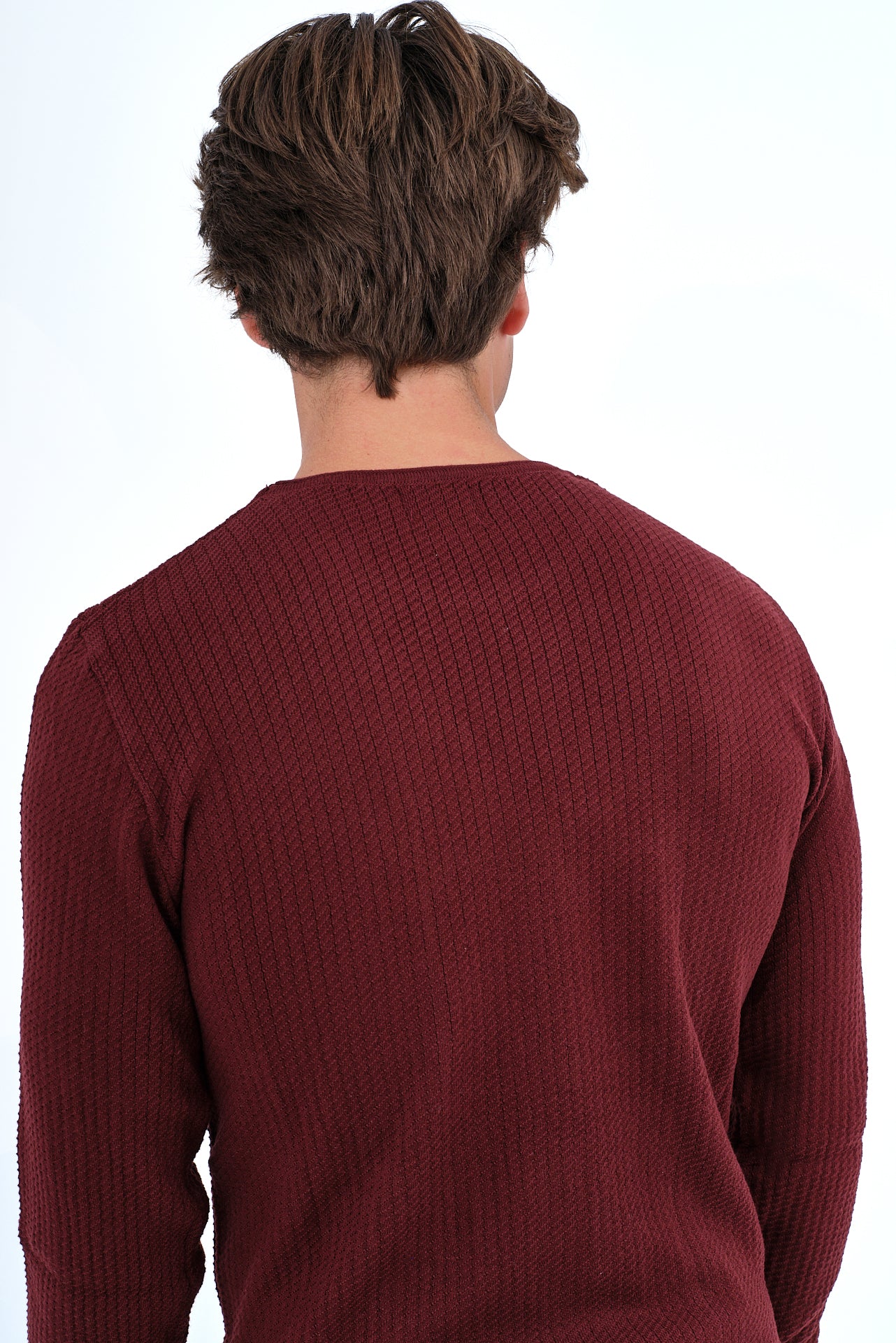 ΑΝΔΡΙΚΟ ΠΟΥΛΟΒΕΡ ΜΕ ΛΑΙΜΟΚΟΨΗ LES GENT'S ΣΕ ΜΠΟΡΝΤΟ ΧΡΩΜΑ