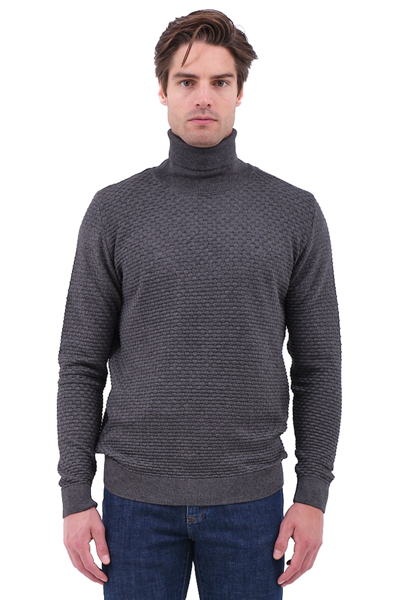 ΑΝΔΡΙΚΟ ΖΙΒΑΓΚΟ LES GENT'S ΣΕ ΓΚΡΙ ΣΚΟΥΡΟ ΧΡΩΜΑ ΜΕ ΟΡΑΤΗ ΠΛΕΞΗ