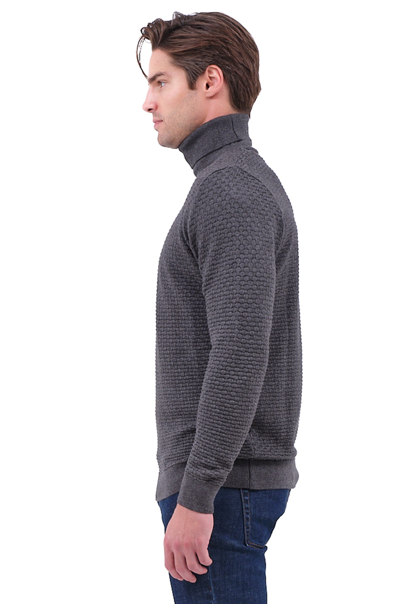 ΑΝΔΡΙΚΟ ΖΙΒΑΓΚΟ LES GENT'S ΣΕ ΓΚΡΙ ΣΚΟΥΡΟ ΧΡΩΜΑ ΜΕ ΟΡΑΤΗ ΠΛΕΞΗ