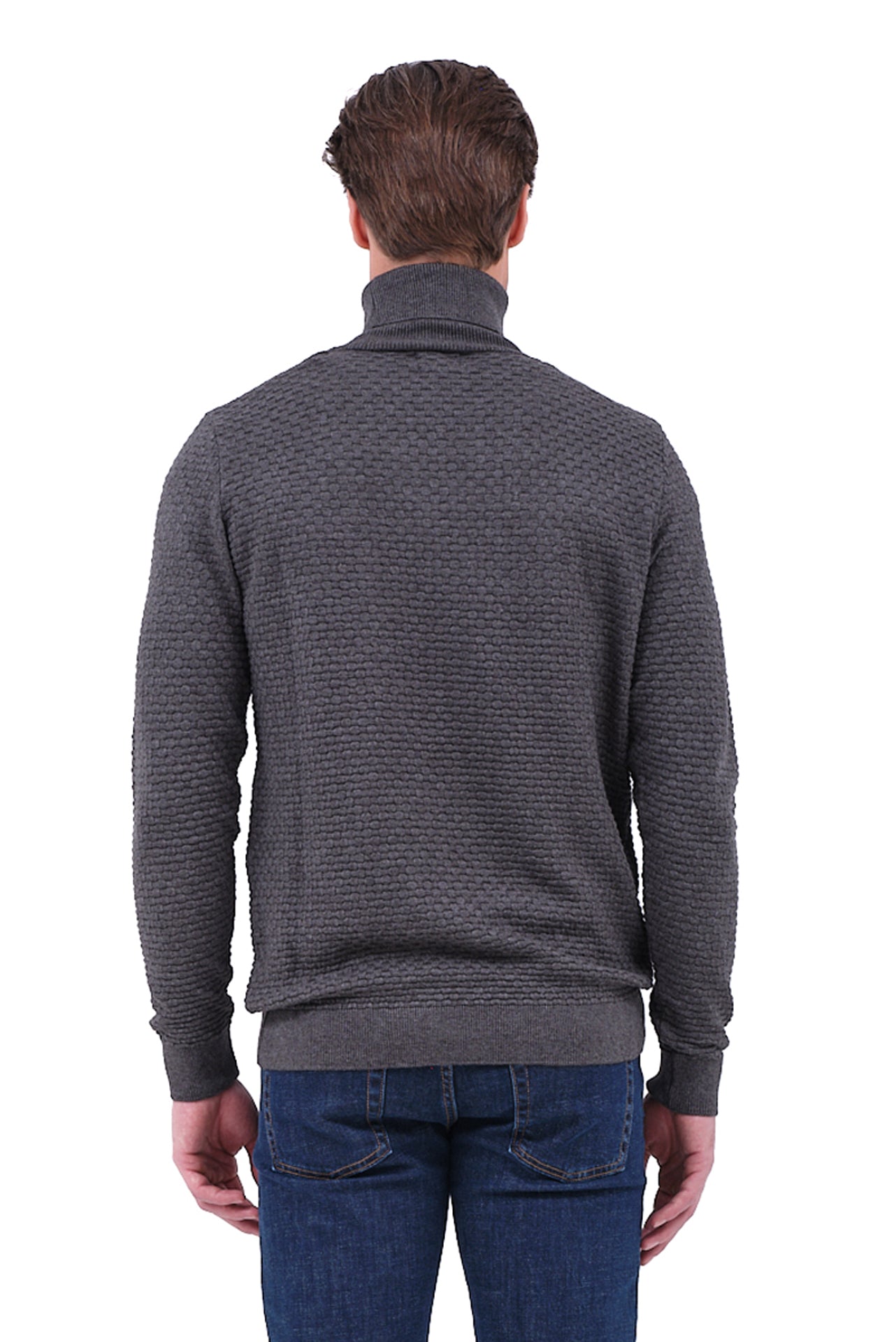 ΑΝΔΡΙΚΟ ΖΙΒΑΓΚΟ LES GENT'S ΣΕ ΓΚΡΙ ΣΚΟΥΡΟ ΧΡΩΜΑ ΜΕ ΟΡΑΤΗ ΠΛΕΞΗ