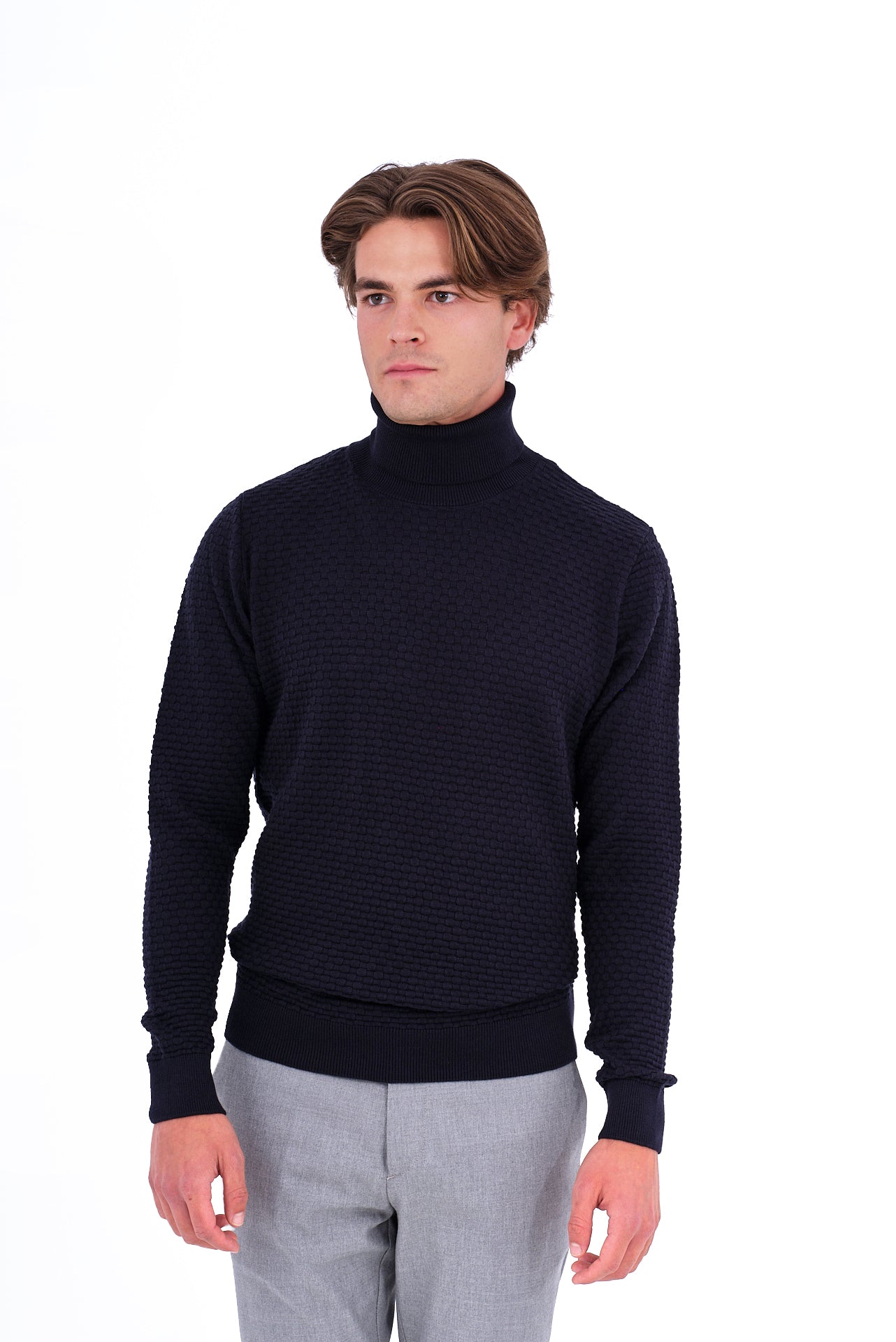 ΑΝΔΡΙΚΟ ΖΙΒΑΓΚΟ LES GENT'S ΣΕ ΣΚΟΥΡΟ ΜΠΛΕ ΧΡΩΜΑ ΜΕ ΟΡΑΤΗ ΠΛΕΞΗ