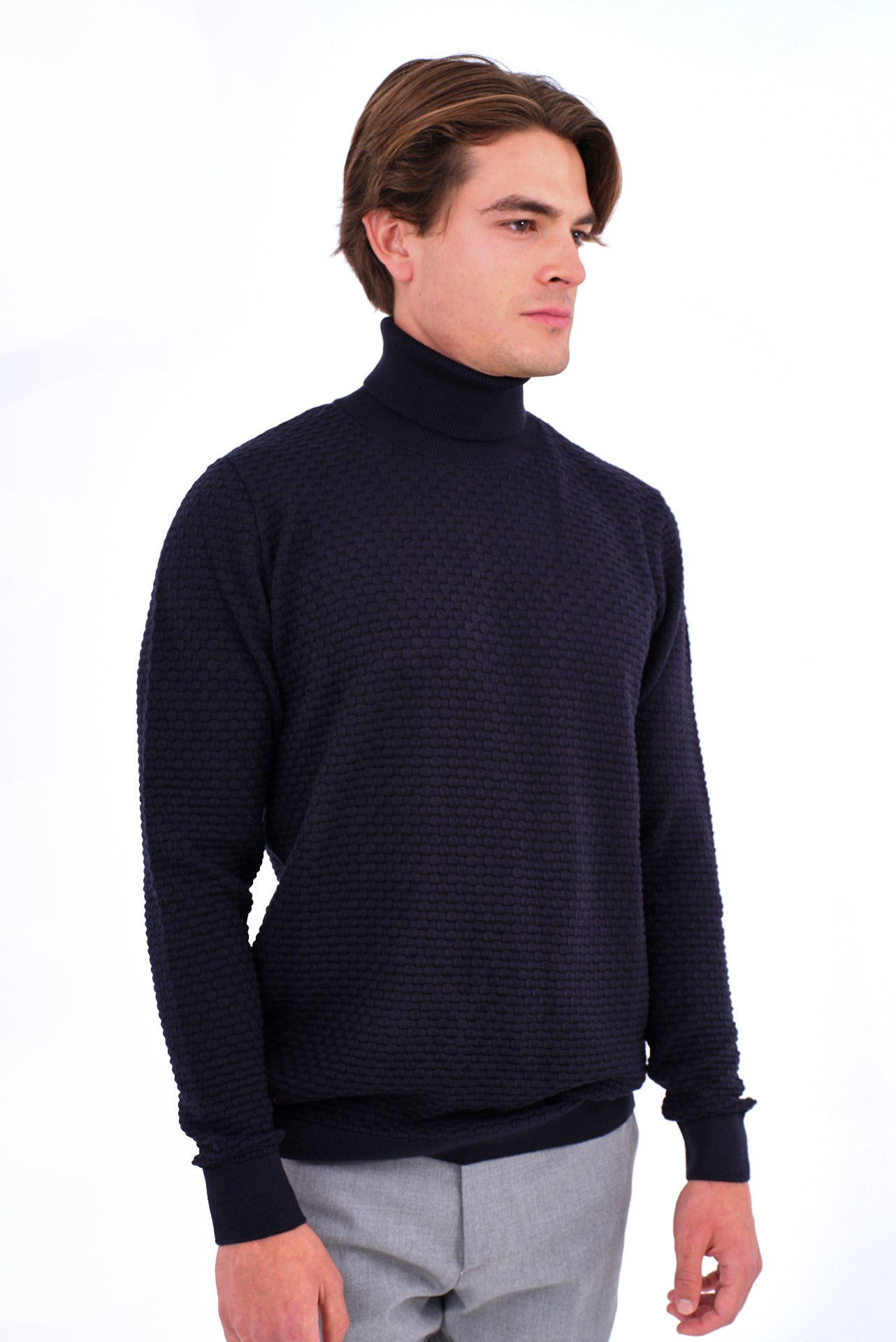 ΑΝΔΡΙΚΟ ΖΙΒΑΓΚΟ LES GENT'S ΣΕ ΣΚΟΥΡΟ ΜΠΛΕ ΧΡΩΜΑ ΜΕ ΟΡΑΤΗ ΠΛΕΞΗ