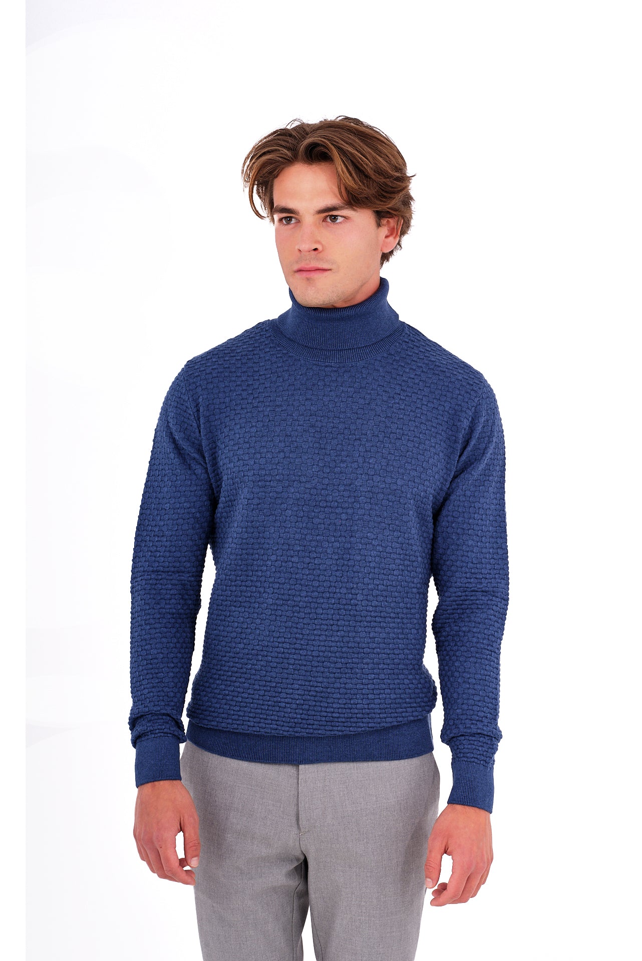 ΑΝΔΡΙΚΟ ΖΙΒΑΓΚΟ LES GENT'S ΣΕ INDIGO ΧΡΩΜΑ ΜΕ ΟΡΑΤΗ ΠΛΕΞΗ