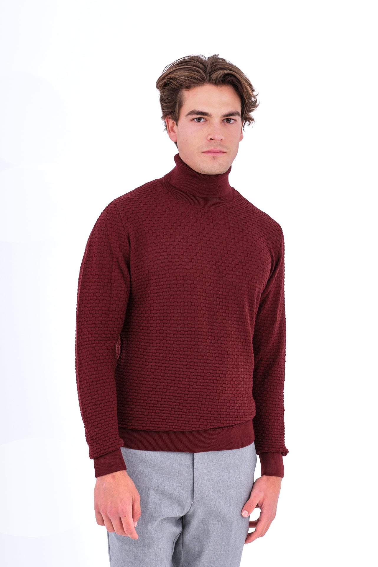 ΑΝΔΡΙΚΟ ΖΙΒΑΓΚΟ LES GENT'S ΣΕ ΜΠΟΡΝΤΟ ΧΡΩΜΑ ΜΕ ΟΡΑΤΗ ΠΛΕΞΗ