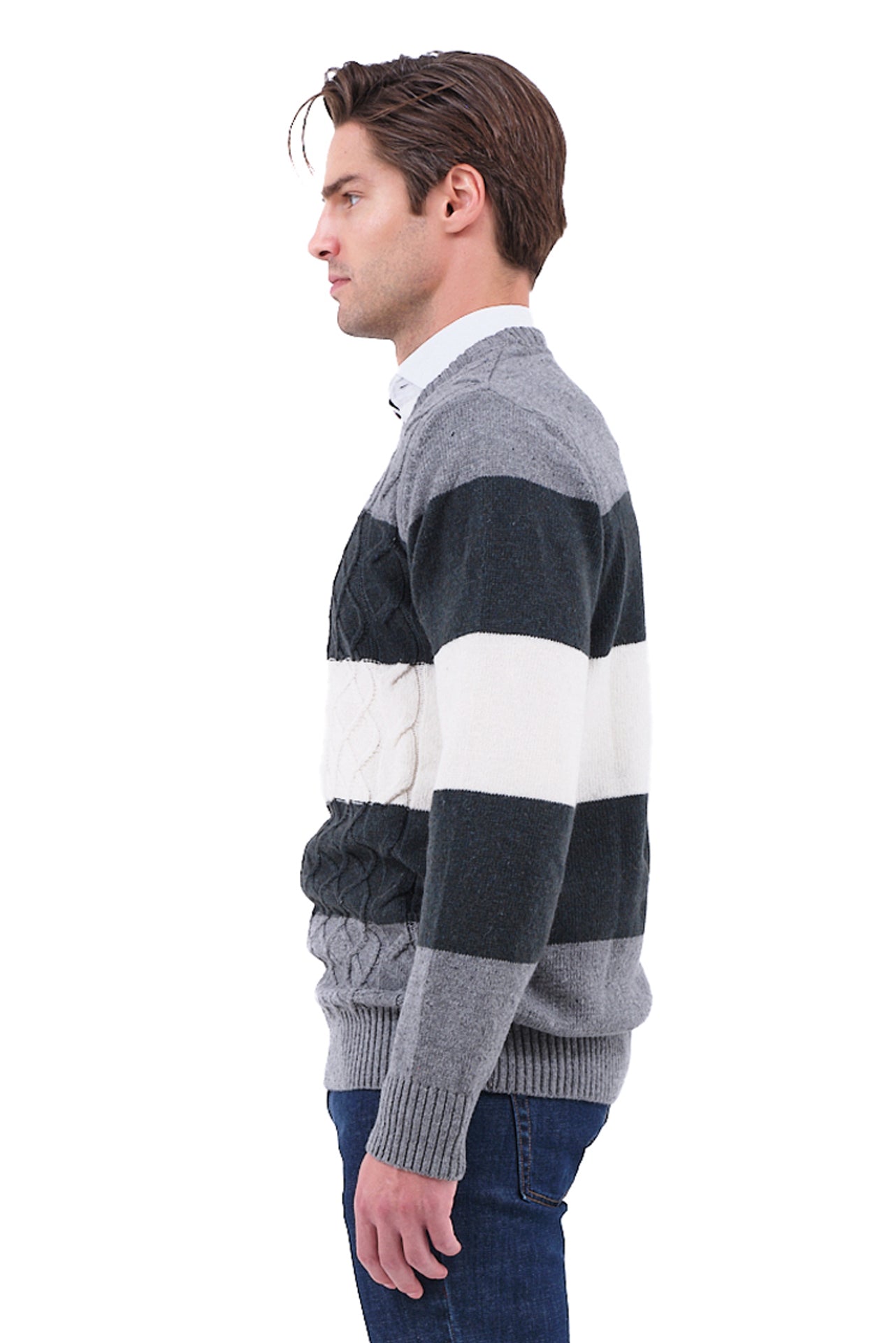 ΑΝΔΡΙΚΟ ΠΟΥΛΟΒΕΡ LES GENT'S ΣΕ ΓΚΡΙ ΑΠΟΧΡΩΣΕΙΣ ΚΑΙ ΟΡΑΤΗ ΠΛΕΞΗ