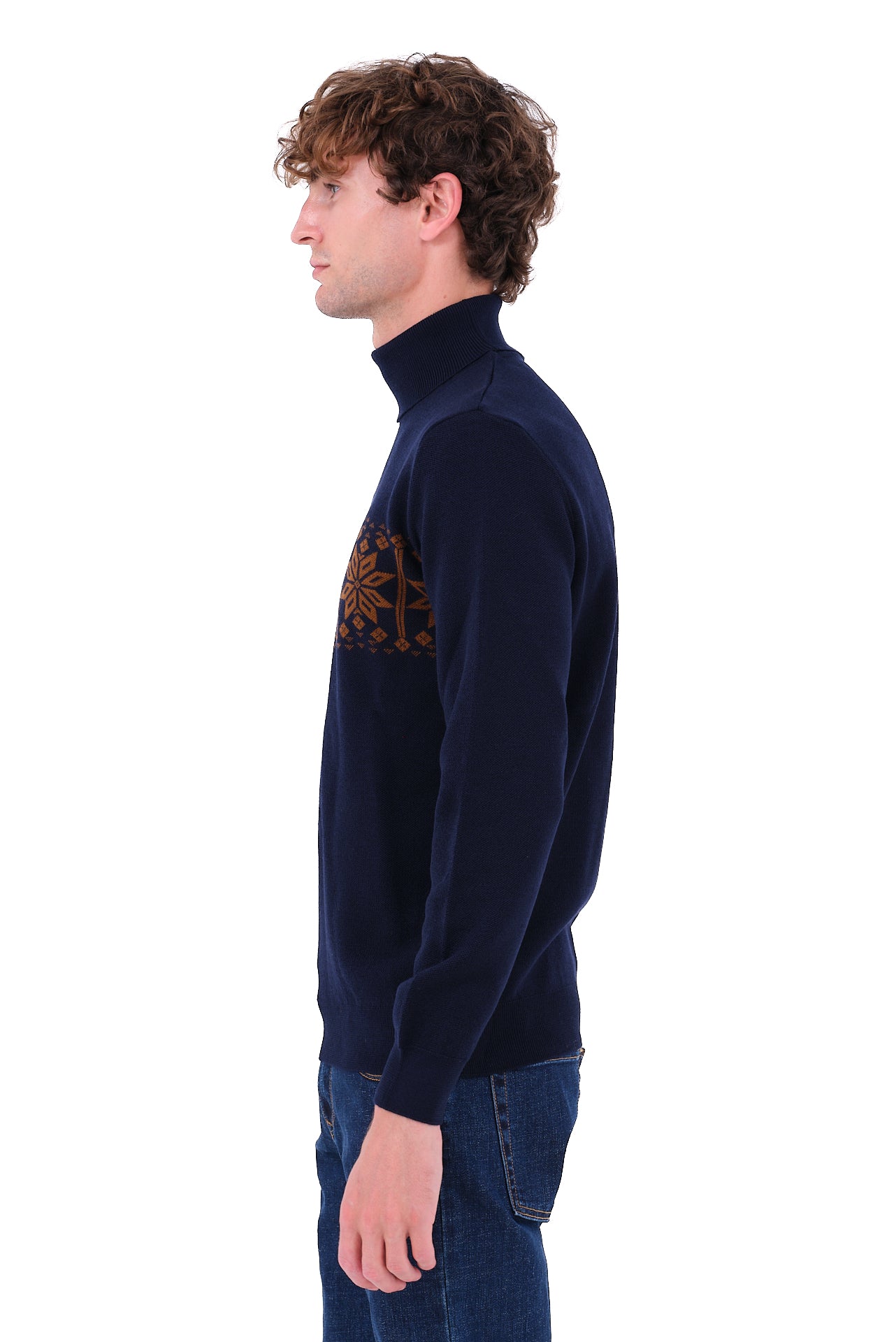 ΑΝΔΡΙΚΟ ΖΙΒΑΓΚΟ PORTOBELLO'S ΣΕ ΜΠΛΕ ΧΡΩΜΑ ΚΑΙ ΚΑΦΕ ΣΧΕΔΙΟ