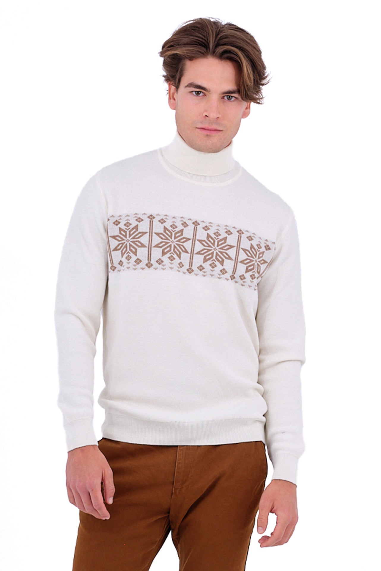 ΑΝΔΡΙΚΟ ΖΙΒΑΓΚΟ PORTOBELLO'S ΣΕ ΕΚΡΟΥ ΧΡΩΜΑ ΚΑΙ ΚΑΦΕ ΣΧΕΔΙΟ