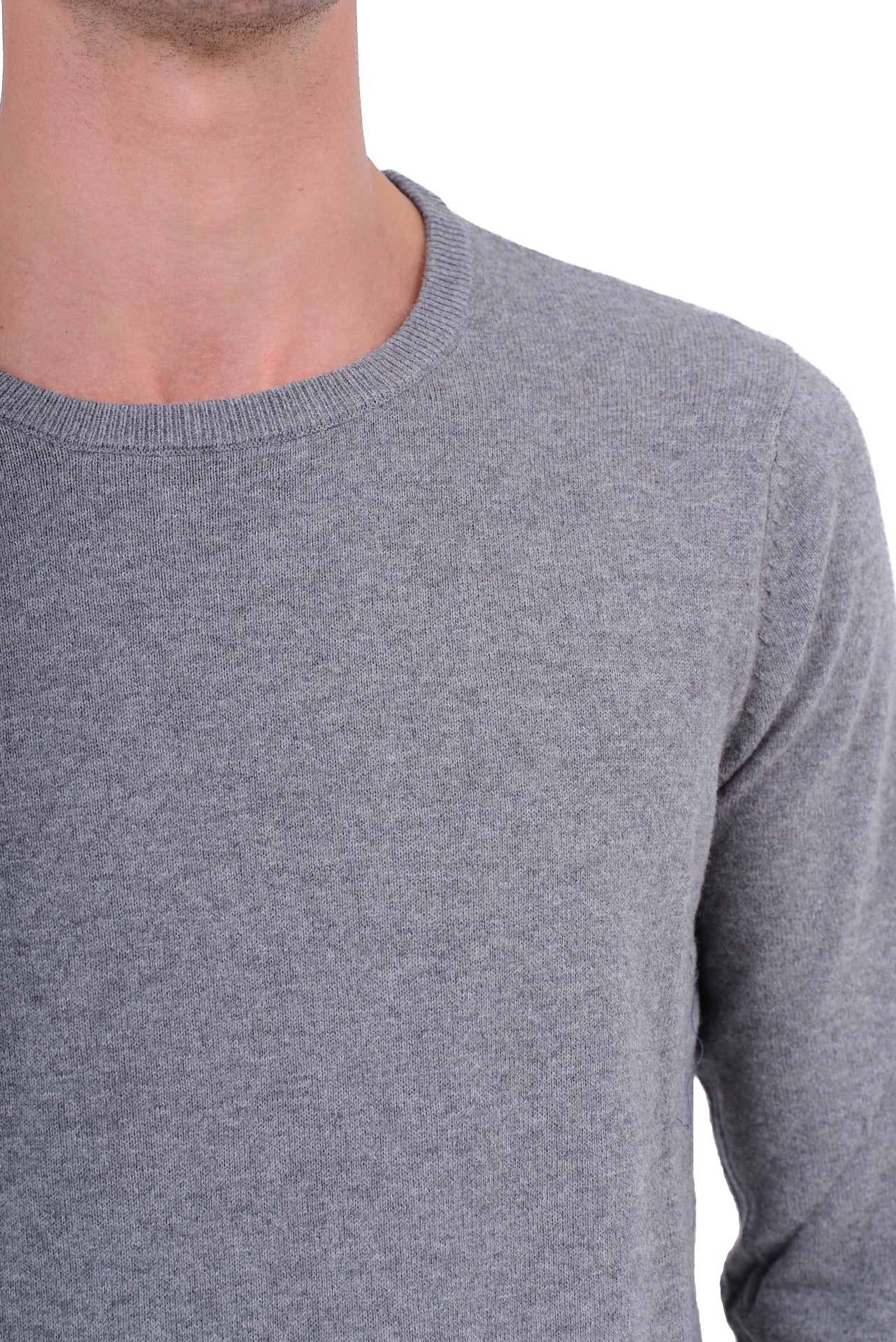 ΑΝΔΡΙΚΟ ΓΚΡΙ ΠΟΥΛΟΒΕΡ PORTOBELLO'S ΜΕ ΛΑΙΜΟΚΟΨΗ ΚΑΙ ΚΑΣΜΙΡ