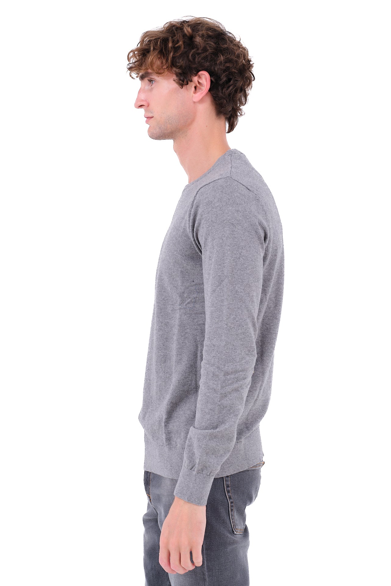 ΑΝΔΡΙΚΟ ΓΚΡΙ ΠΟΥΛΟΒΕΡ PORTOBELLO'S ΜΕ ΛΑΙΜΟΚΟΨΗ ΚΑΙ ΚΑΣΜΙΡ