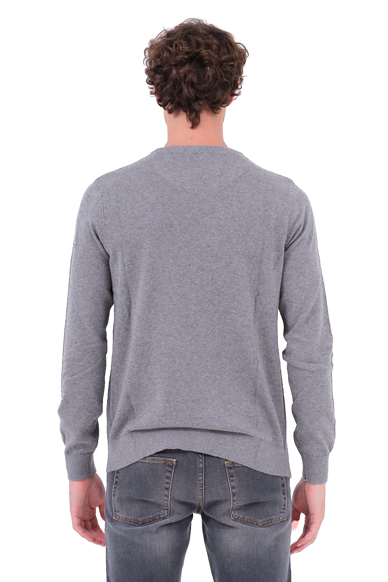 ΑΝΔΡΙΚΟ ΓΚΡΙ ΠΟΥΛΟΒΕΡ PORTOBELLO'S ΜΕ ΛΑΙΜΟΚΟΨΗ ΚΑΙ ΚΑΣΜΙΡ