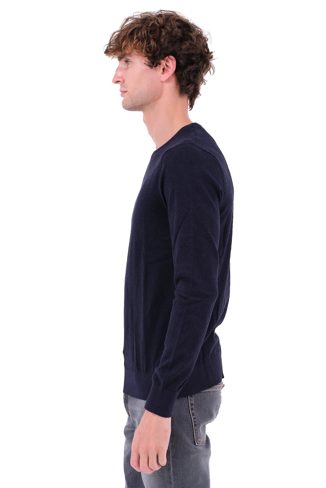 ΑΝΔΡΙΚΟ ΜΠΛΕ ΠΟΥΛΟΒΕΡ PORTOBELLO'S ΜΕ ΛΑΙΜΟΚΟΨΗ ΚΑΙ ΚΑΣΜΙΡ