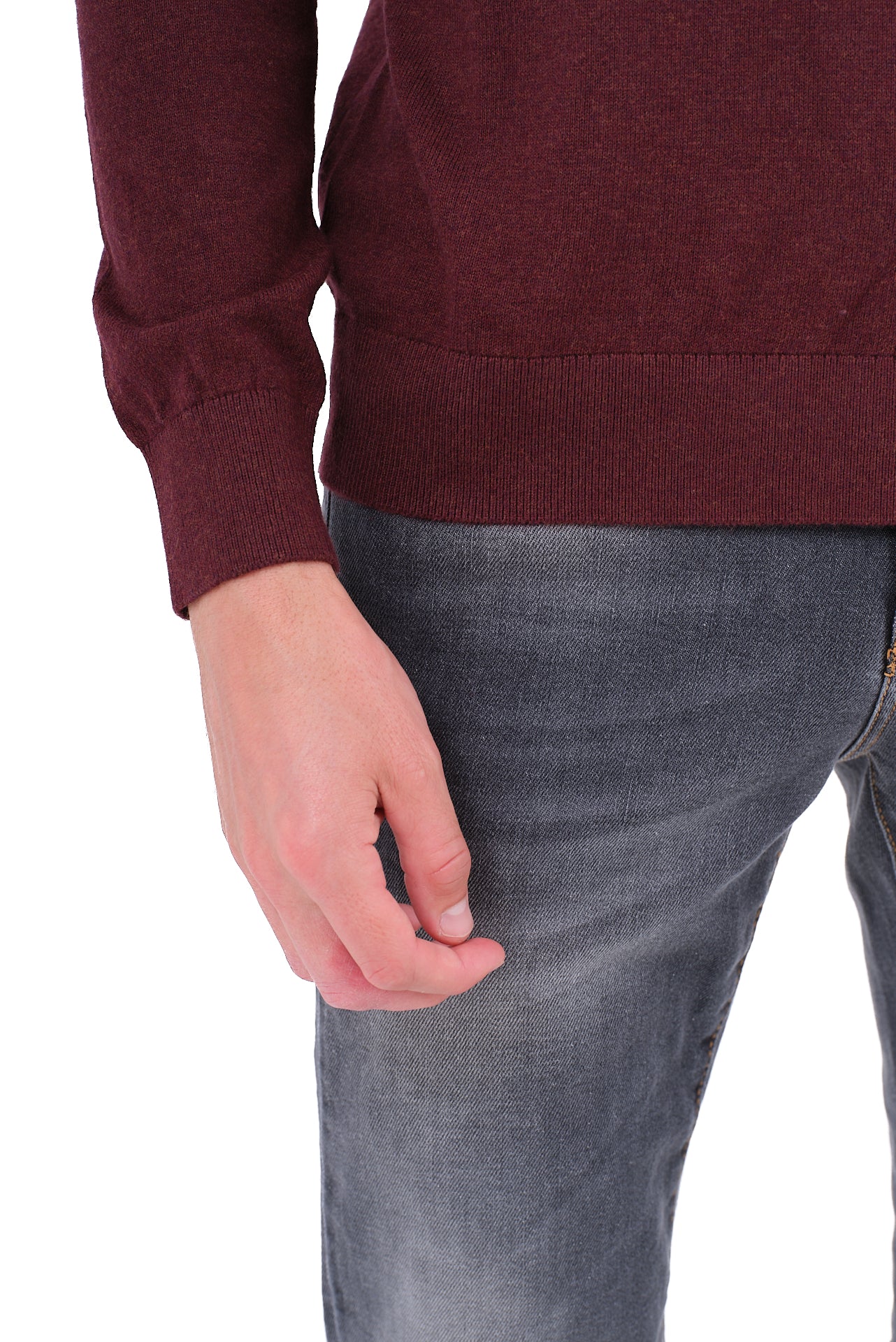 ΑΝΔΡΙΚΟ ΜΠΟΡΝΤΟ ΠΟΥΛΟΒΕΡ PORTOBELLO'S ΜΕ ΛΑΙΜΟΚΟΨΗ ΚΑΙ ΚΑΣΜΙΡ