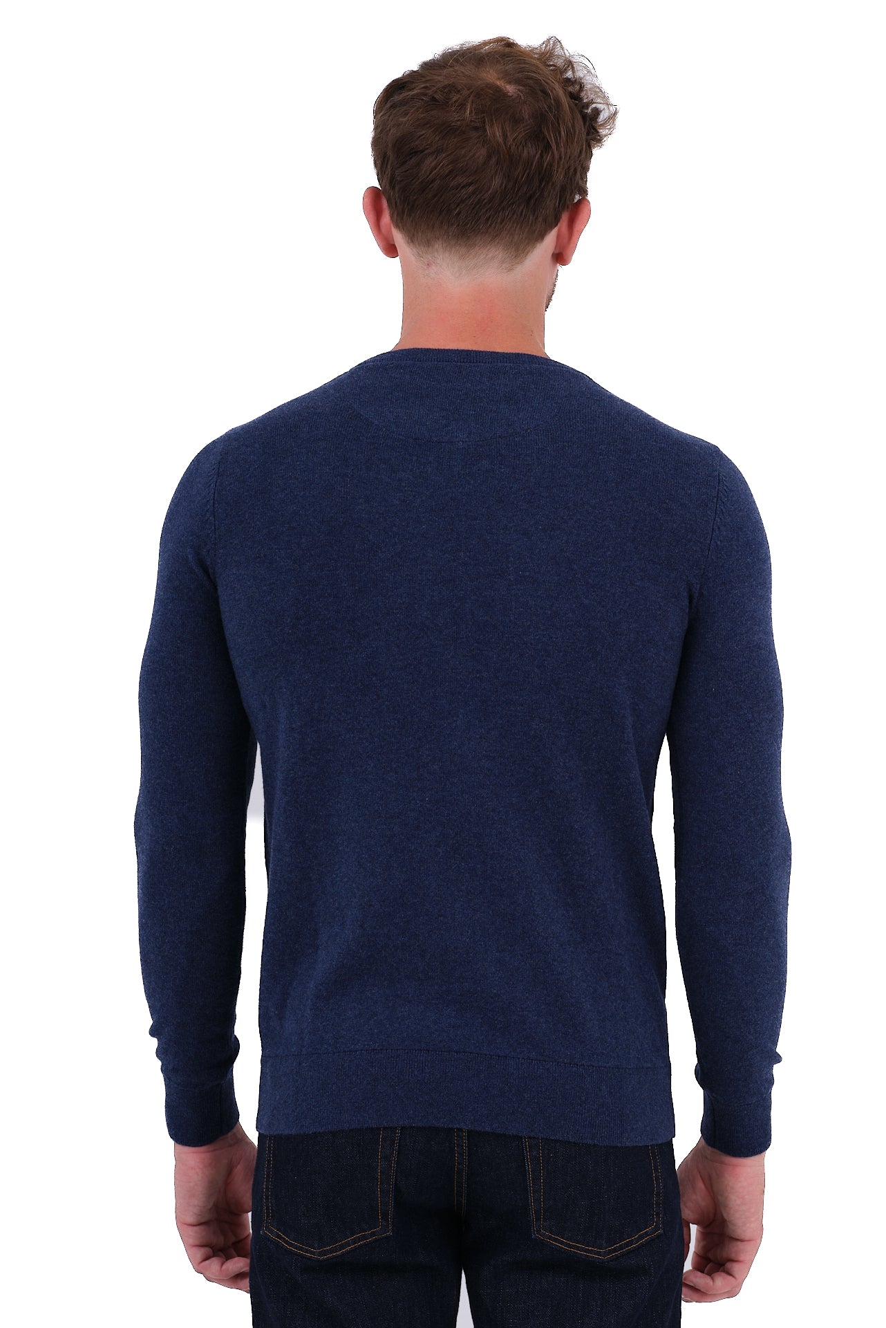 ΑΝΔΡΙΚΟ ΠΟΥΛΟΒΕΡ PORTOBELLO'S ΜΕ V NECK ΣΕ ΤΖΙΝ ΧΡΩΜΑ ΚΑΙ ΚΑΣΜΙΡ