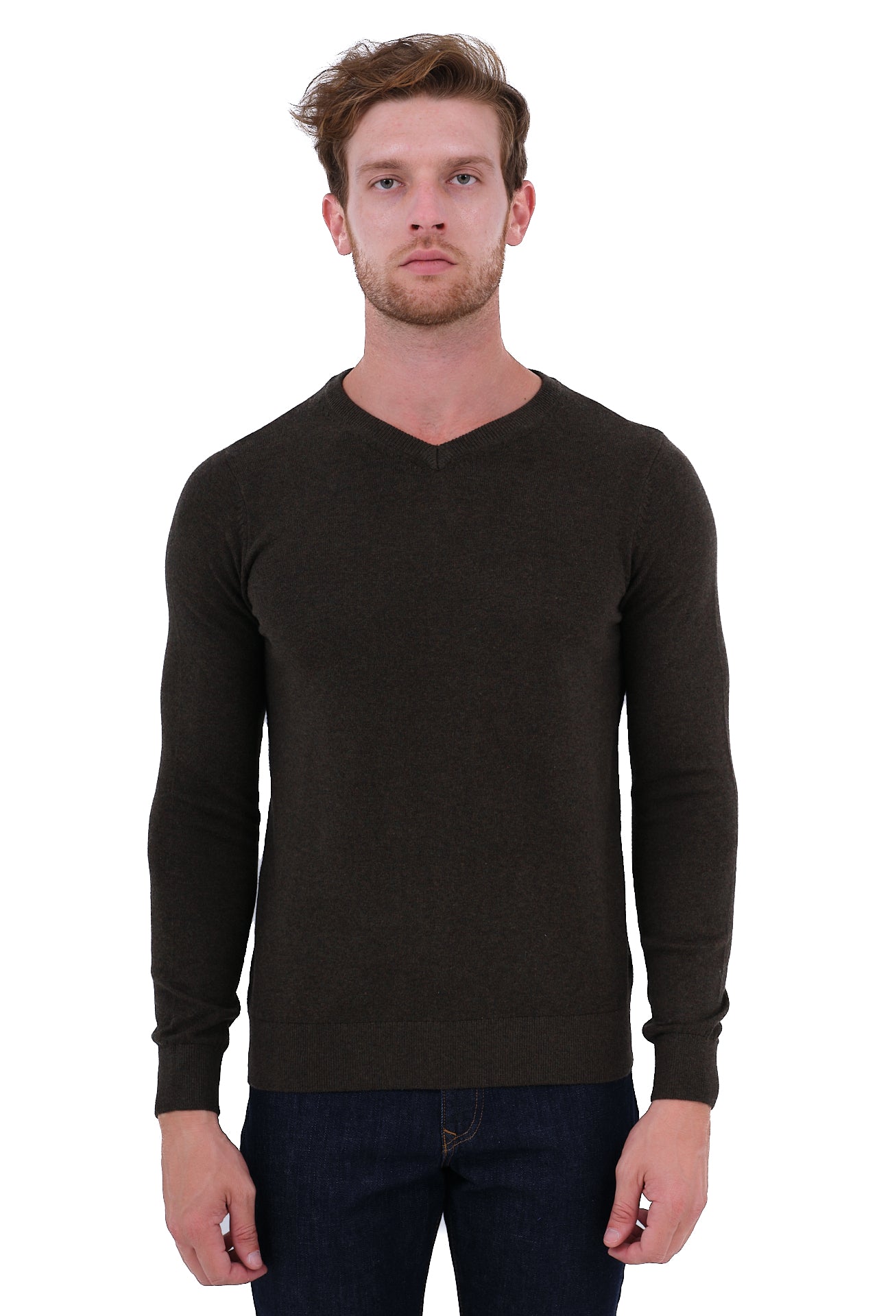 ΑΝΔΡΙΚΟ ΛΑΔΙ ΠΟΥΛΟΒΕΡ PORTOBELLO'S ΜΕ V NECK ΚΑΙ ΚΑΣΜΙΡ