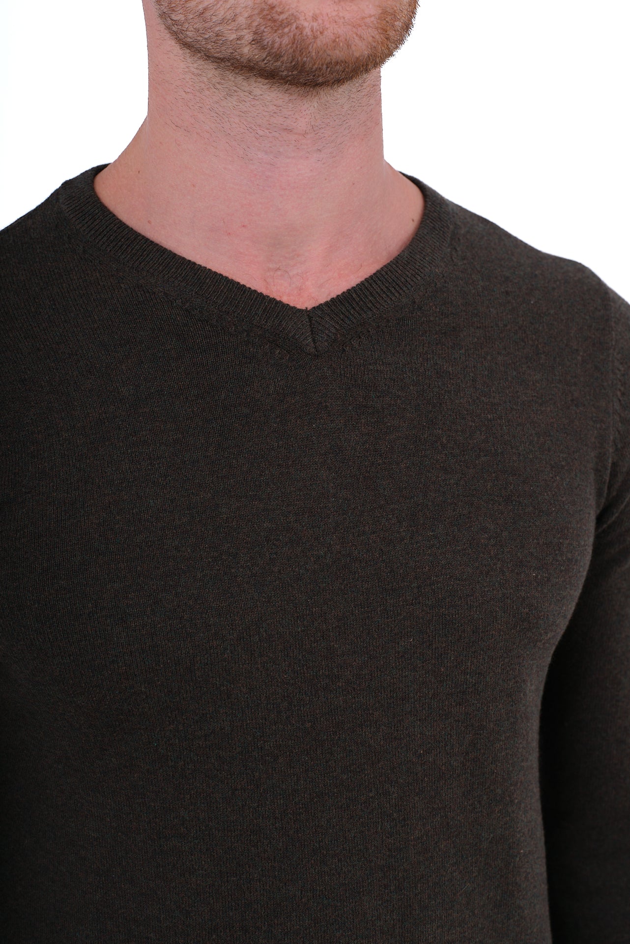 ΑΝΔΡΙΚΟ ΛΑΔΙ ΠΟΥΛΟΒΕΡ PORTOBELLO'S ΜΕ V NECK ΚΑΙ ΚΑΣΜΙΡ