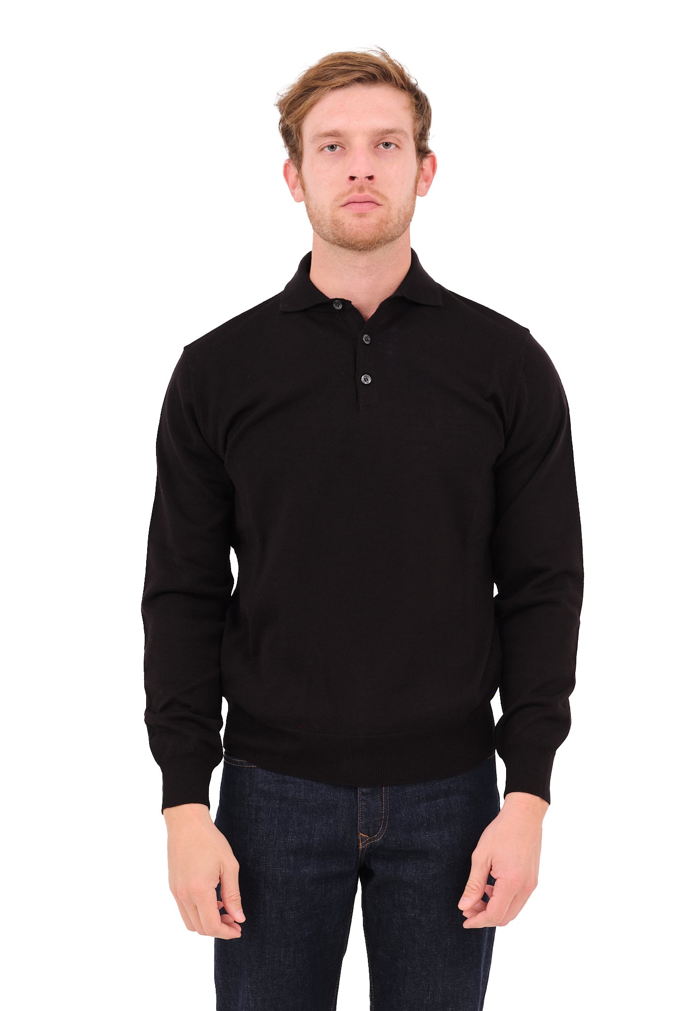 ΑΝΔΡΙΚΟ POLO ΜΑΚΡΥΜΑΝΙΚΟ PORTOBELLO'S ΣΕ ΜΑΥΡΟ ΧΡΩΜΑ