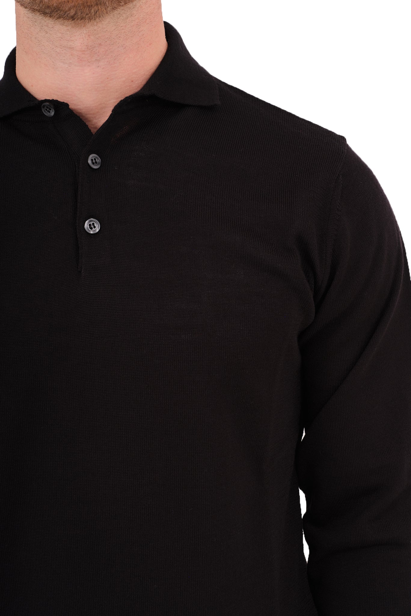 ΑΝΔΡΙΚΟ POLO ΜΑΚΡΥΜΑΝΙΚΟ PORTOBELLO'S ΣΕ ΜΑΥΡΟ ΧΡΩΜΑ