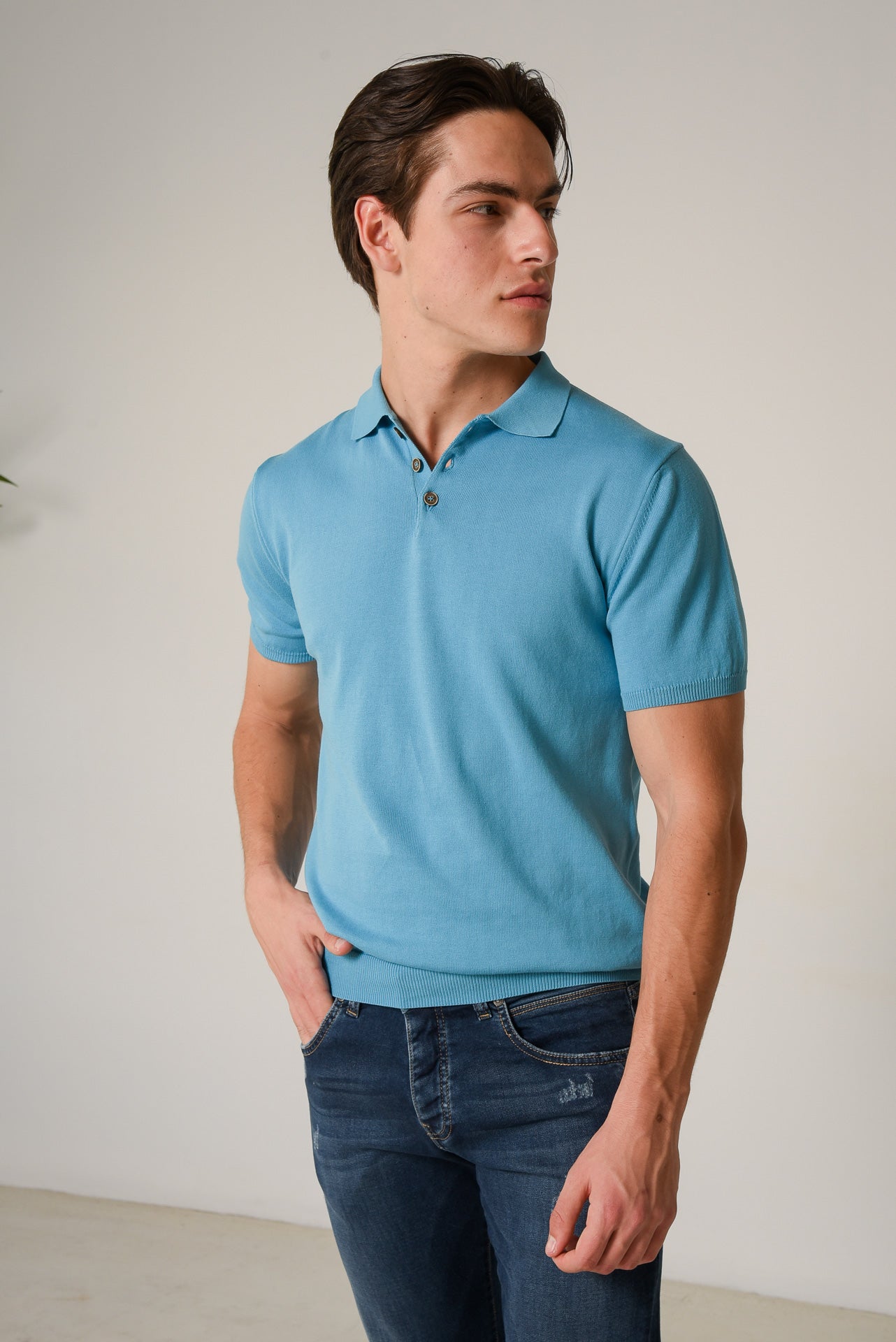 ΑΝΔΡΙΚΟ POLO ΠΛΕΚΤΟ PORTOBELLO'S ΤΙΡΚΟΥΑΖ ΜΟΝΟΧΡΩΜΟ REGULAR FIT