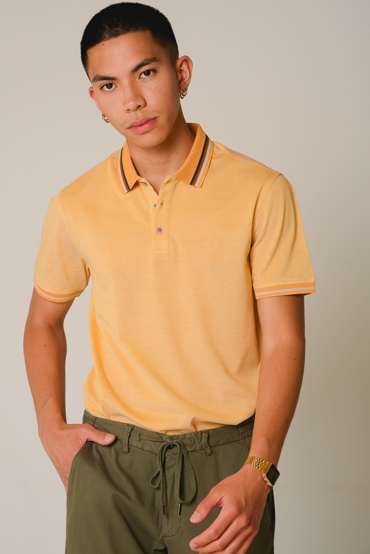 ΑΝΔΡΙΚΟ POLO PORTOBELLO'S ΚΙΤΡΙΝΟ ΜΕΡΣΕΡΙΖΕ ΜΕ ΧΡΩΜΑΤΙΣΤΟ ΓΙΑΚΑ