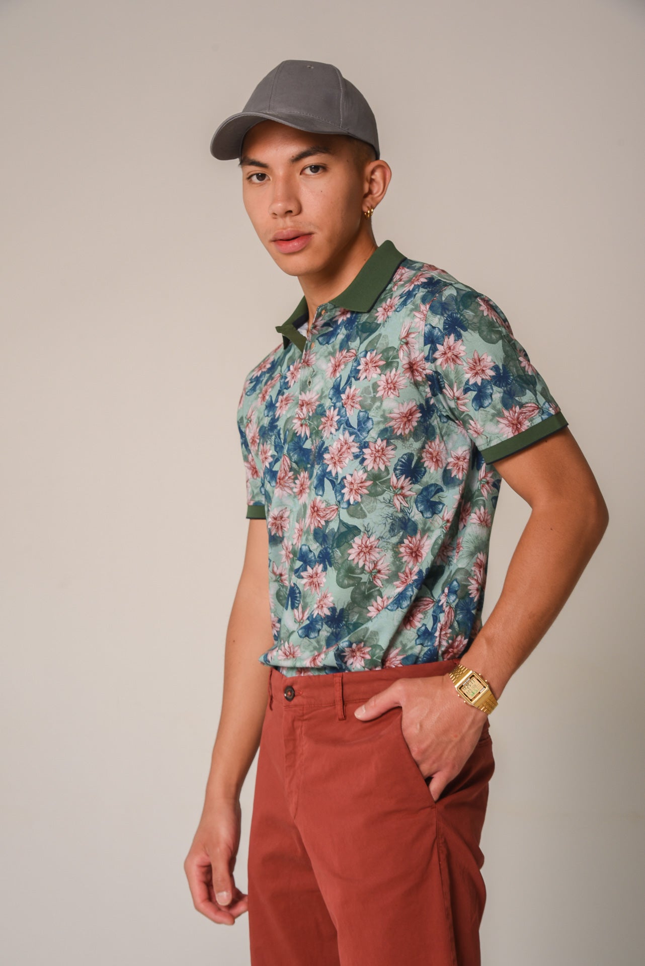 ΑΝΔΡΙΚΟ POLO PORTOBELLO'S ΠΡΑΣΙΝΟ ΜΕ ΦΛΟΡΑΛ ΣΧΕΔΙΟ