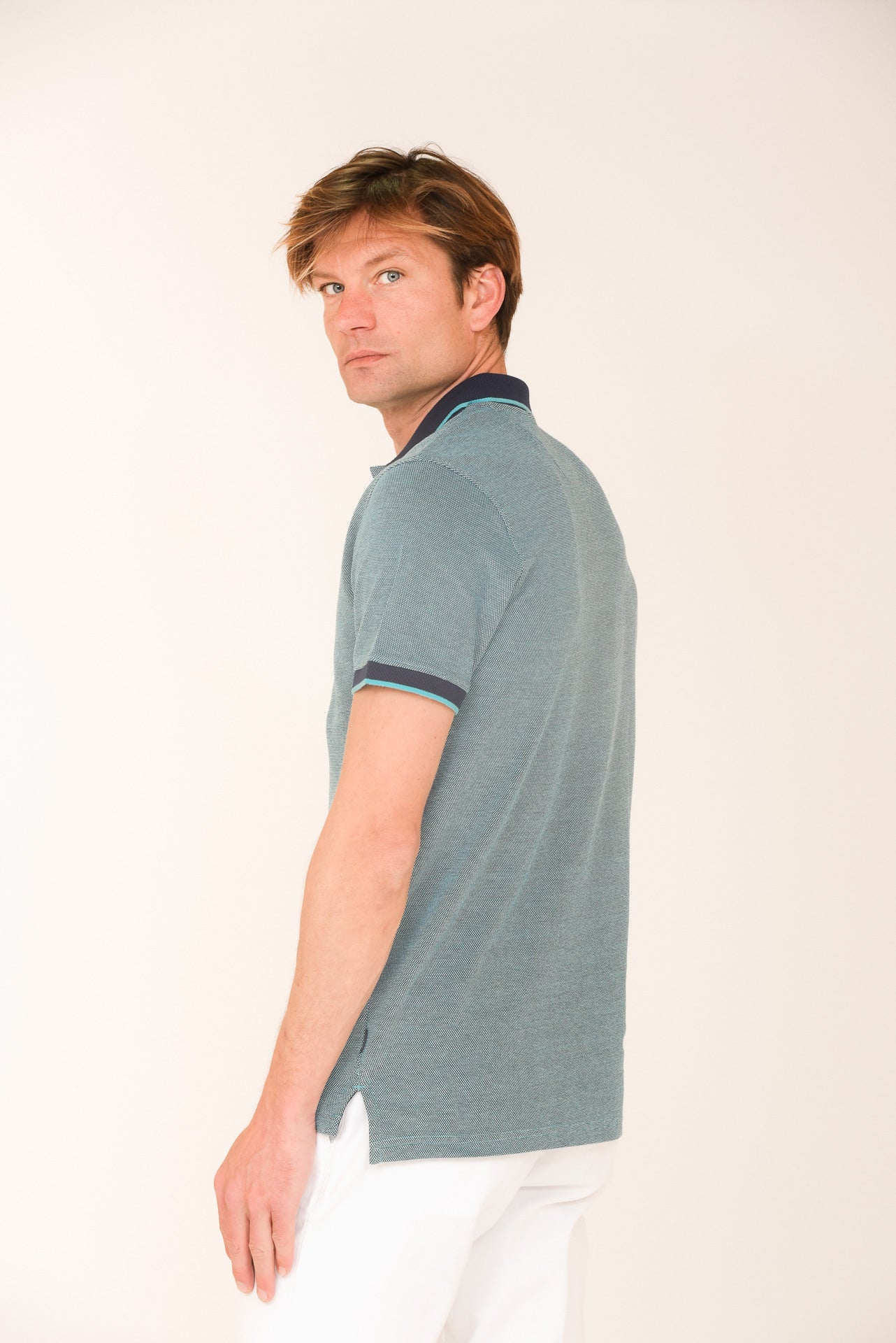 ΑΝΔΡΙΚΟ POLO PORTOBELLO'S ΠΕΤΡΟΛ ΜΕ ΜΠΛΕ ΚΑΙ ΣΙΕΛ ΛΕΠΤΟΜΕΡΕΙΕΣ