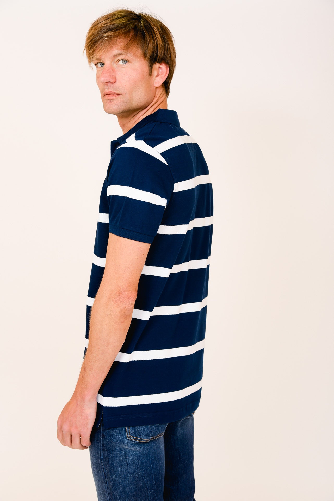 ΑΝΔΡΙΚΟ POLO PORTOBELLO'S NAVY ΜΠΛΕ ΜΕ ΛΕΥΚΕΣ ΡΙΓΕΣ