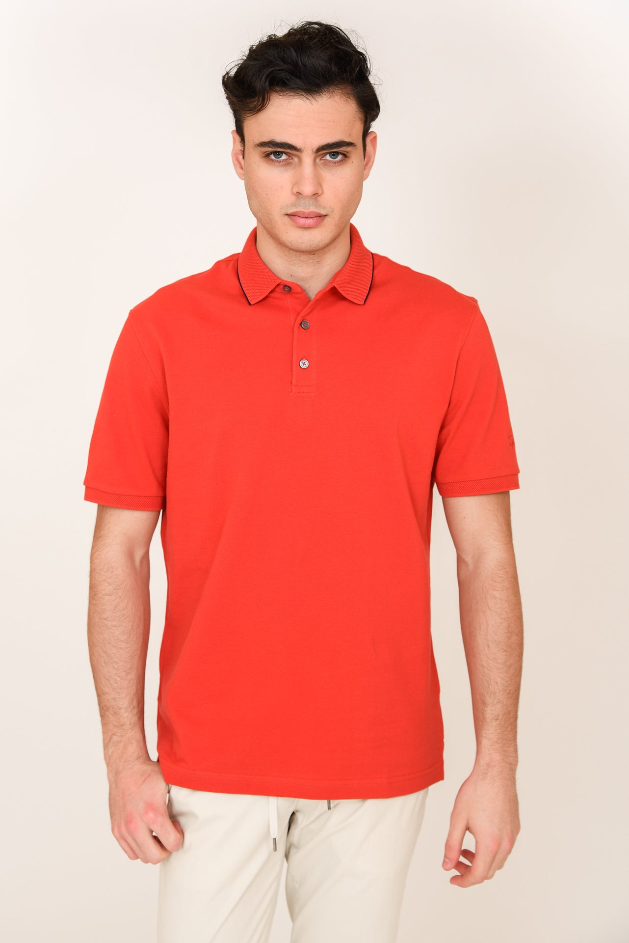 ΑΝΔΡΙΚΟ POLO PORTOBELLO'S ΚΟΚΚΙΝΟ ΜΕ ΜΑΥΡΗ ΛΕΠΤΟΜΕΡΕΙΑ ΣΤΟ ΓΙΑΚΑ