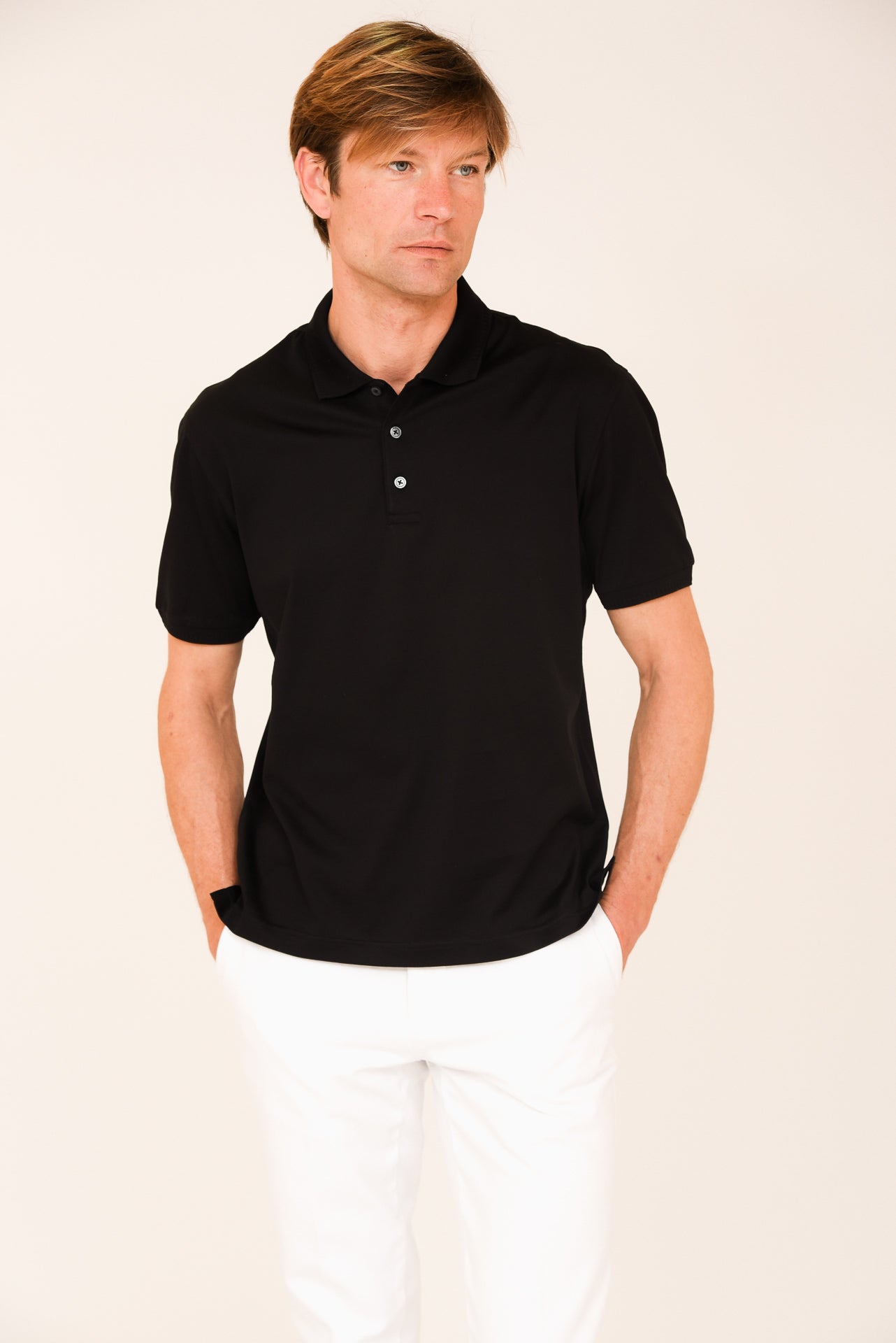 ΑΝΔΡΙΚΟ POLO PORTOBELLO'S ΜΑΥΡΟ ΜΟΝΟΧΡΩΜΟ ΜΕΡΣΕΡΙΖΕ