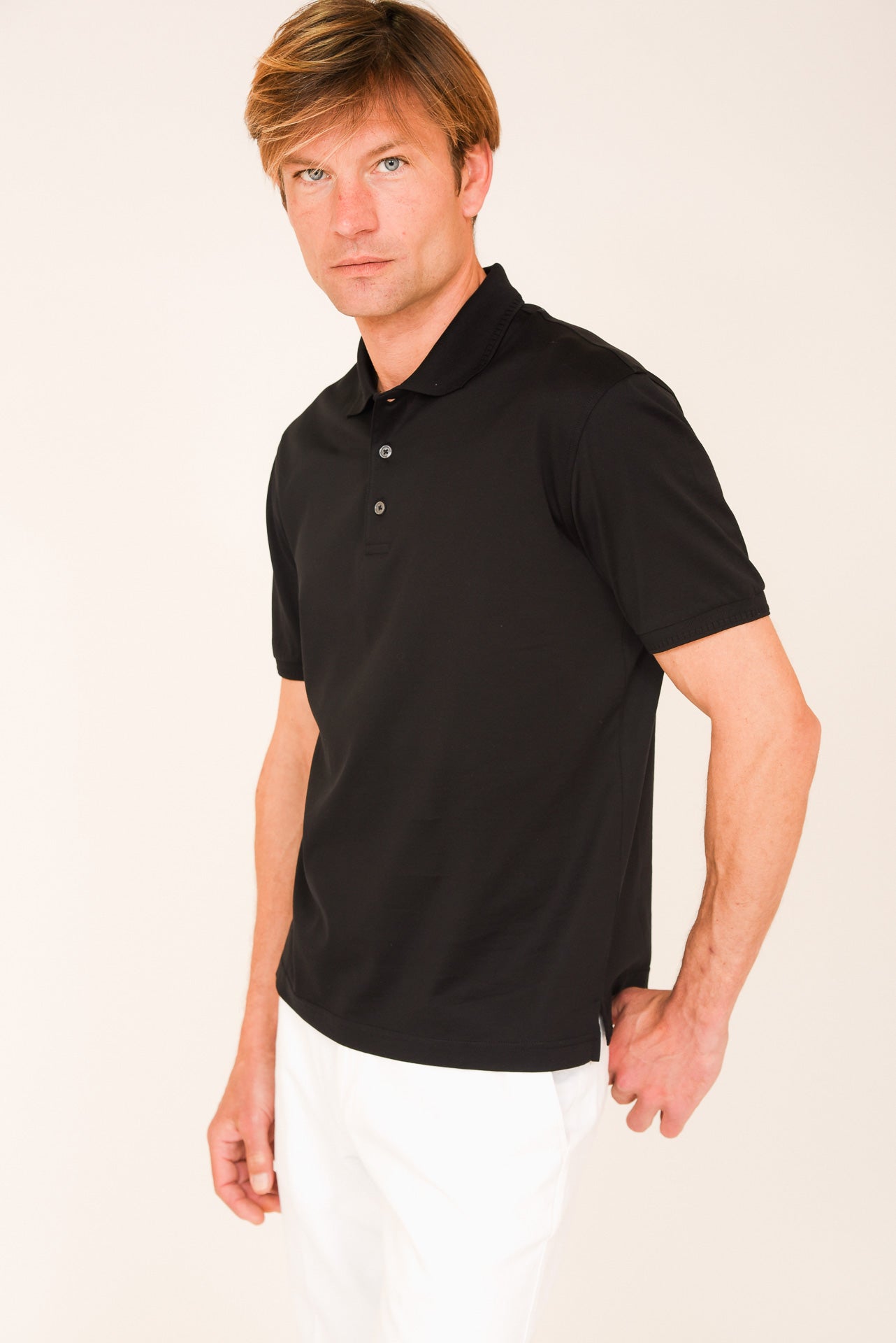 ΑΝΔΡΙΚΟ POLO PORTOBELLO'S ΜΑΥΡΟ ΜΟΝΟΧΡΩΜΟ ΜΕΡΣΕΡΙΖΕ