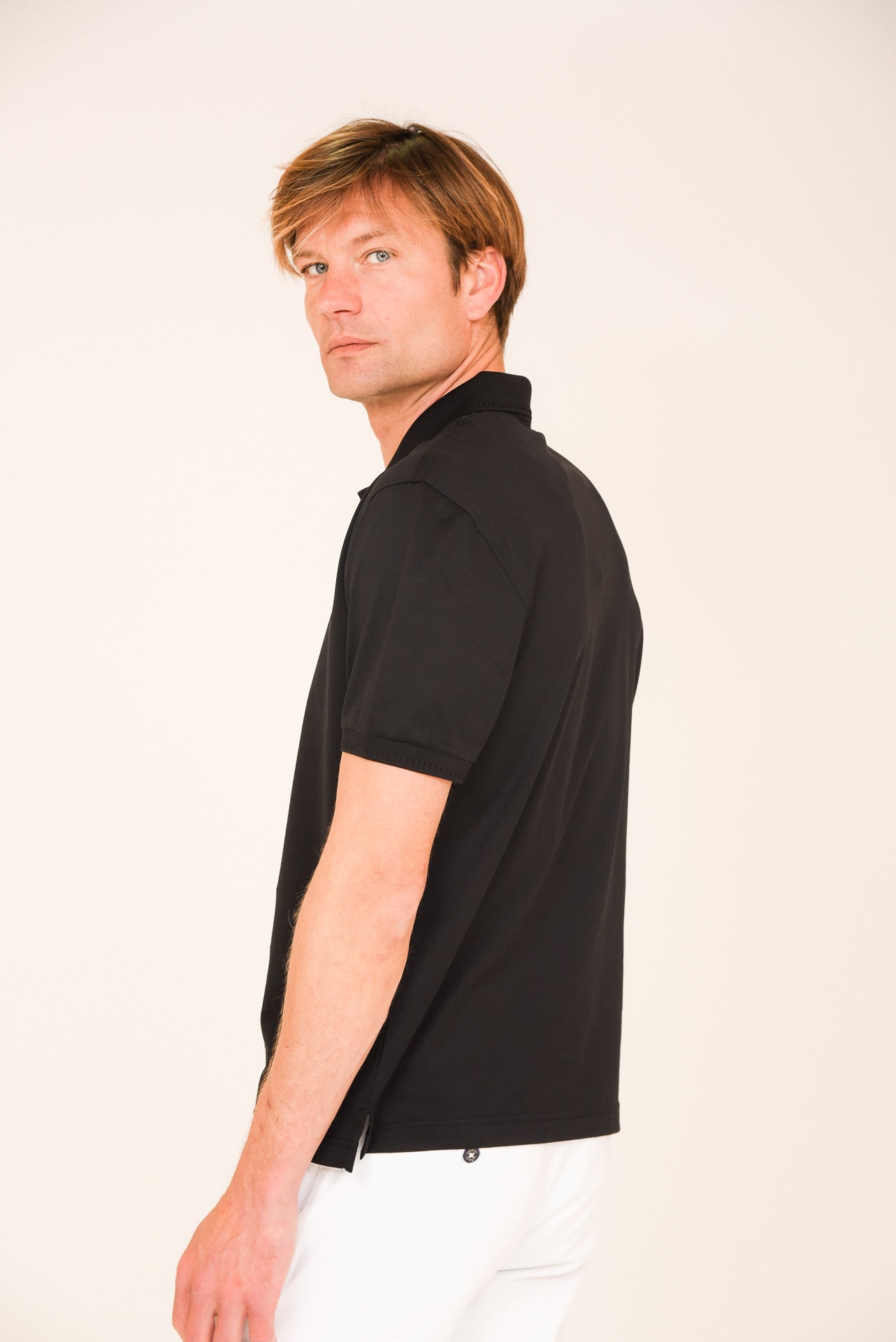 ΑΝΔΡΙΚΟ POLO PORTOBELLO'S ΜΑΥΡΟ ΜΟΝΟΧΡΩΜΟ ΜΕΡΣΕΡΙΖΕ