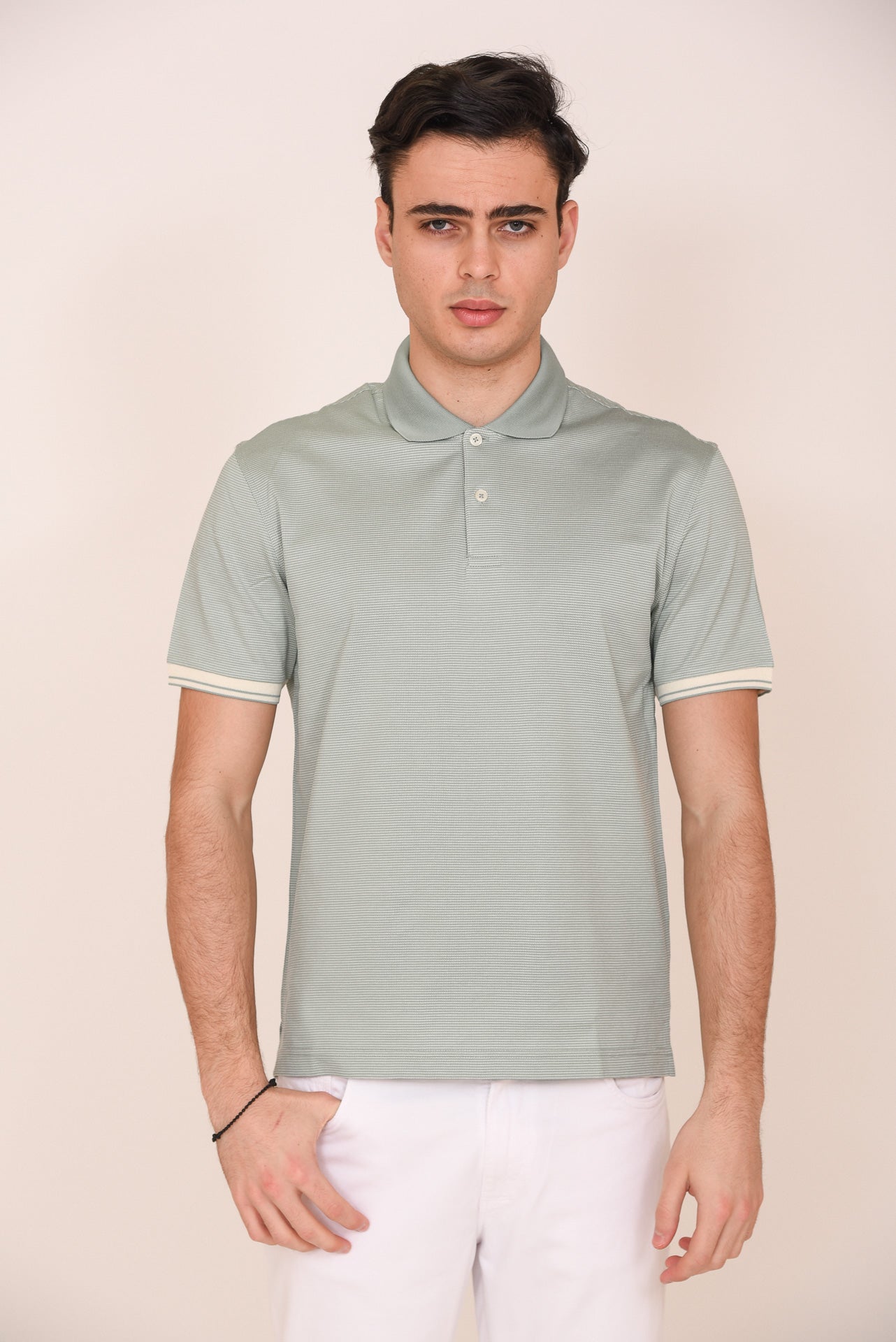 ΑΝΔΡΙΚΟ POLO PORTOBELLO'S ΣΕ ΑΠΟΧΡΩΣΗ ΤΗΣ ΜΕΝΤΑΣ ΜΕ ΛΕΥΚΕΣ ΡΙΓΕΣ ΣΤΑ ΜΑΝΙΚΙΑ