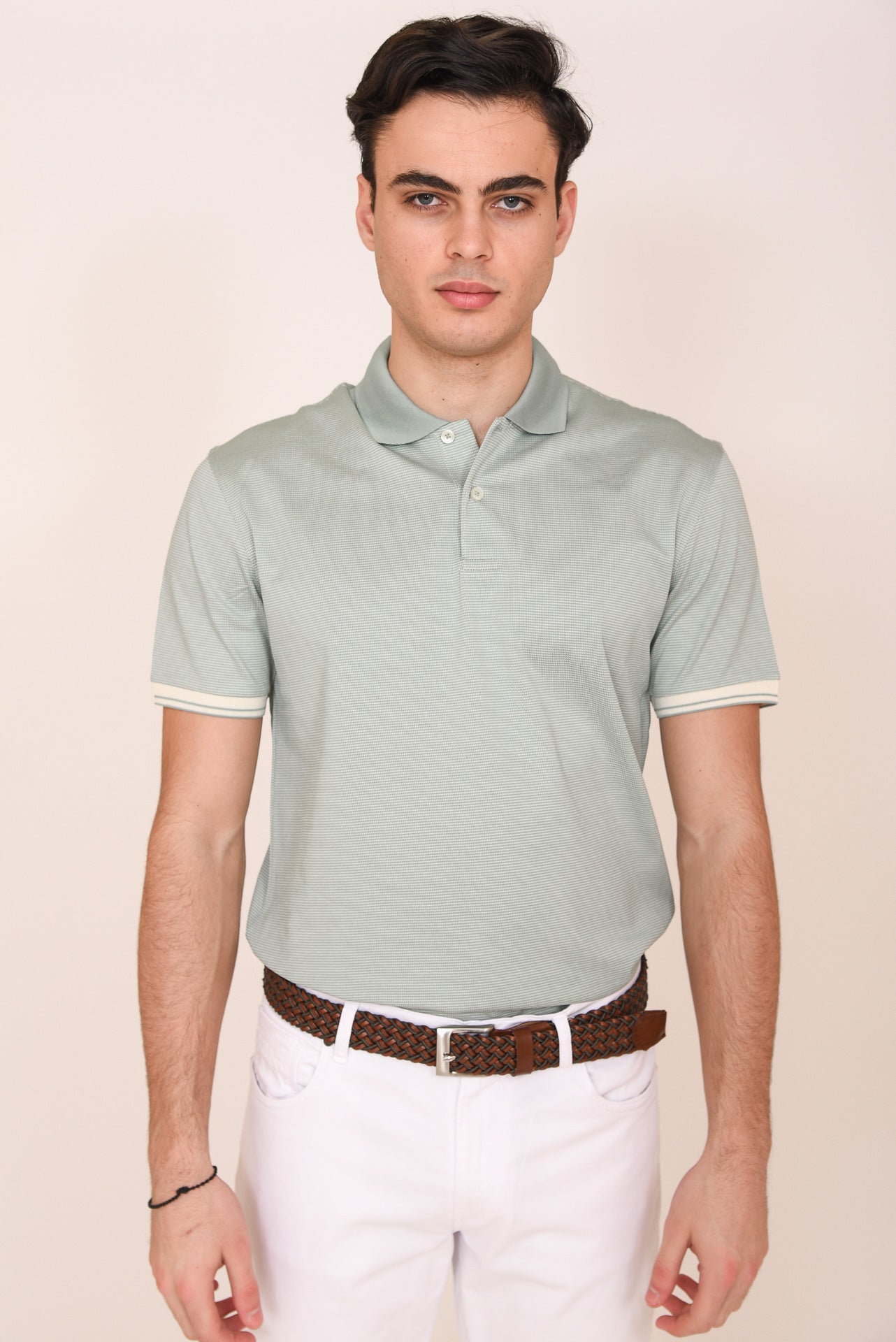 ΑΝΔΡΙΚΟ POLO PORTOBELLO'S ΣΕ ΑΠΟΧΡΩΣΗ ΤΗΣ ΜΕΝΤΑΣ ΜΕ ΛΕΥΚΕΣ ΡΙΓΕΣ ΣΤΑ ΜΑΝΙΚΙΑ