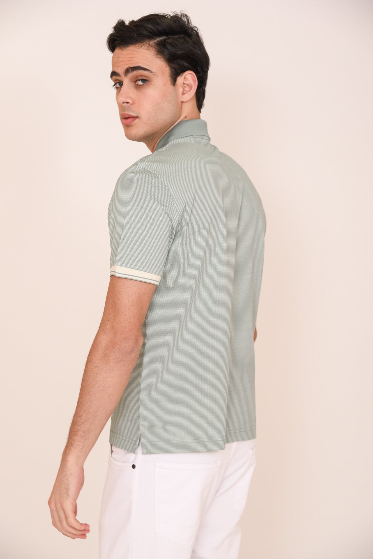 ΑΝΔΡΙΚΟ POLO PORTOBELLO'S ΣΕ ΑΠΟΧΡΩΣΗ ΤΗΣ ΜΕΝΤΑΣ ΜΕ ΛΕΥΚΕΣ ΡΙΓΕΣ ΣΤΑ ΜΑΝΙΚΙΑ