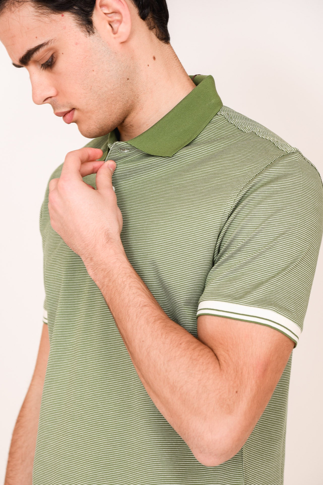 ΑΝΔΡΙΚΟ POLO PORTOBELLO'S ΠΡΑΣΙΝΟ ΜΕ ΛΕΥΚΗ ΛΕΠΤΟΜΕΡΕΙΑ ΣΤΑ ΜΑΝΙΚΙΑ