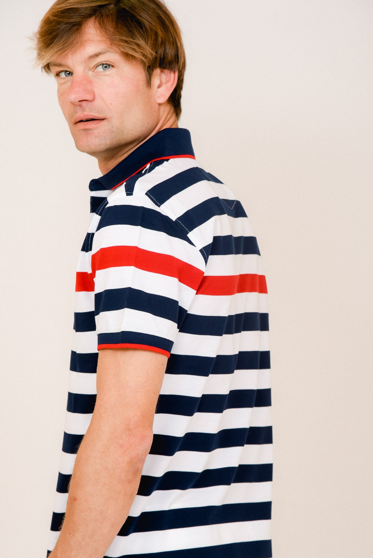 ΑΝΔΡΙΚΟ POLO PORTOBELLO'S ΡΙΓΕ ΜΕ ΜΠΛΕ ΛΕΥΚΕΣ ΚΑΙ ΚΟΚΚΙΝΕΣ ΡΙΓΕΣ