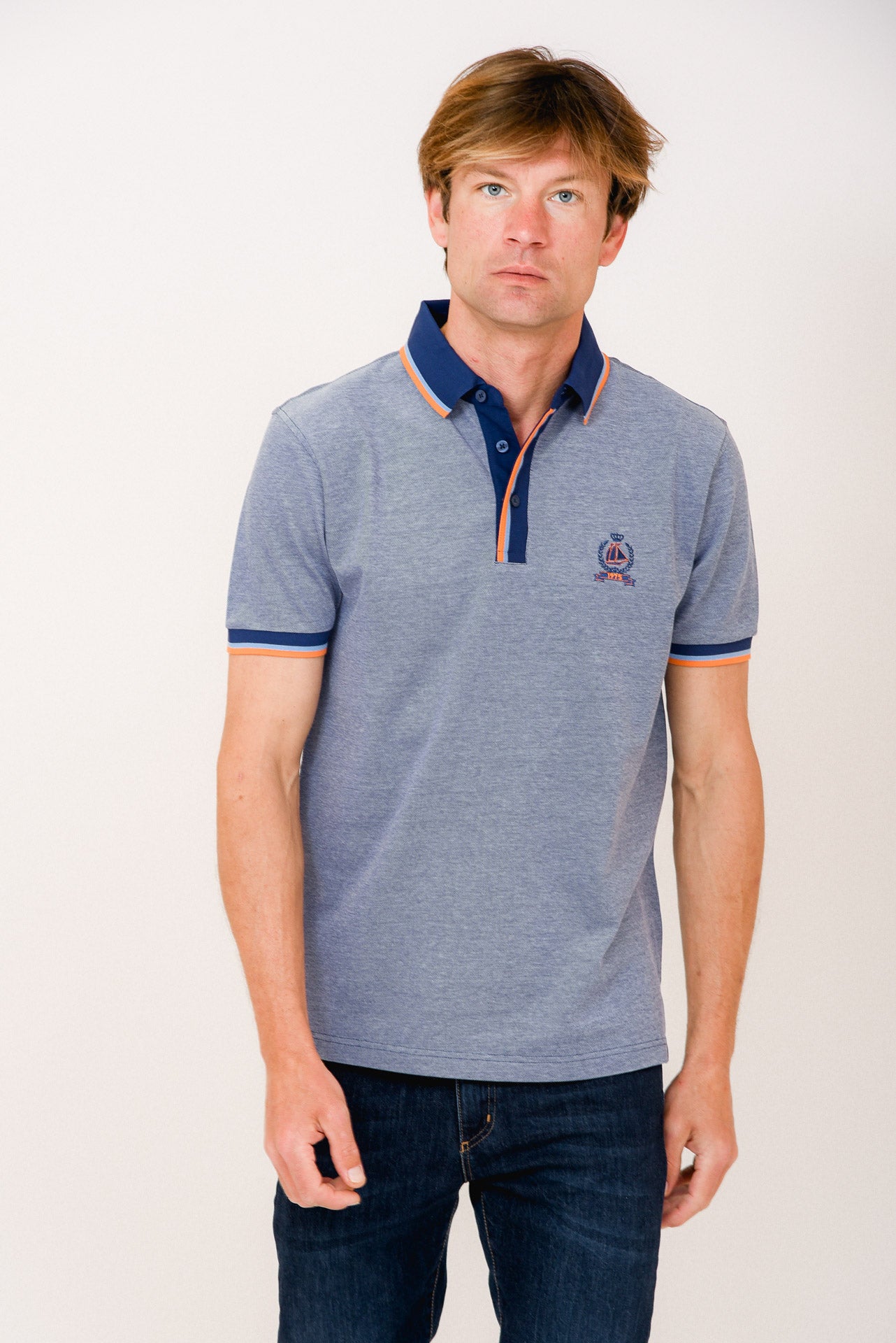 ΑΝΔΡΙΚΟ POLO PORTOBELLO'S ΤΖΙΝ ΜΕ ΜΠΛΕ ΚΑΙ ΠΟΡΤΟΚΑΛΙ ΛΕΠΤΟΜΕΡΕΙΕΣ