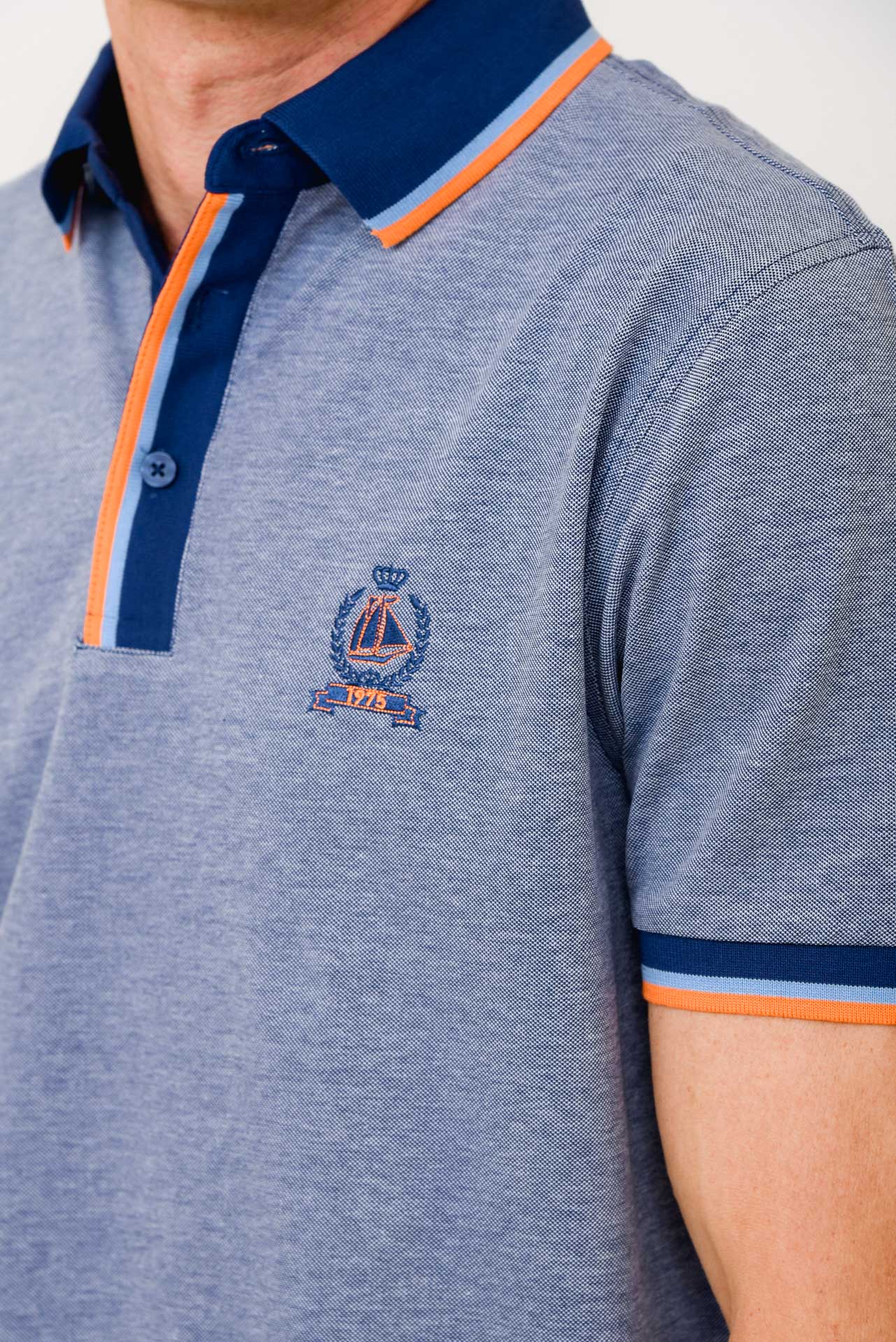 ΑΝΔΡΙΚΟ POLO PORTOBELLO'S ΤΖΙΝ ΜΕ ΜΠΛΕ ΚΑΙ ΠΟΡΤΟΚΑΛΙ ΛΕΠΤΟΜΕΡΕΙΕΣ