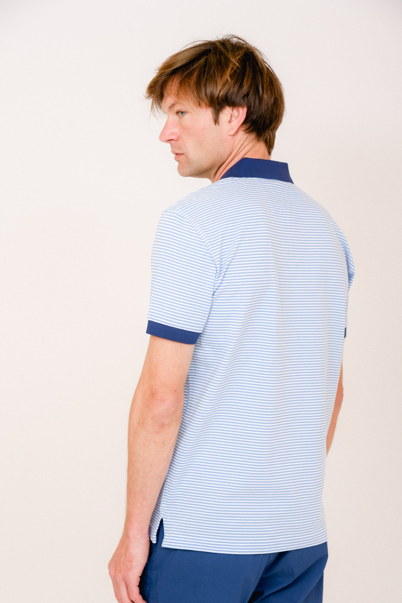 ΑΝΔΡΙΚΟ POLO PORTOBELLO'S ΡΙΓΕ ΣΙΕΛ ΜΕ ΜΠΛΕ ΛΕΠΤΟΜΕΡΕΙΕΣ