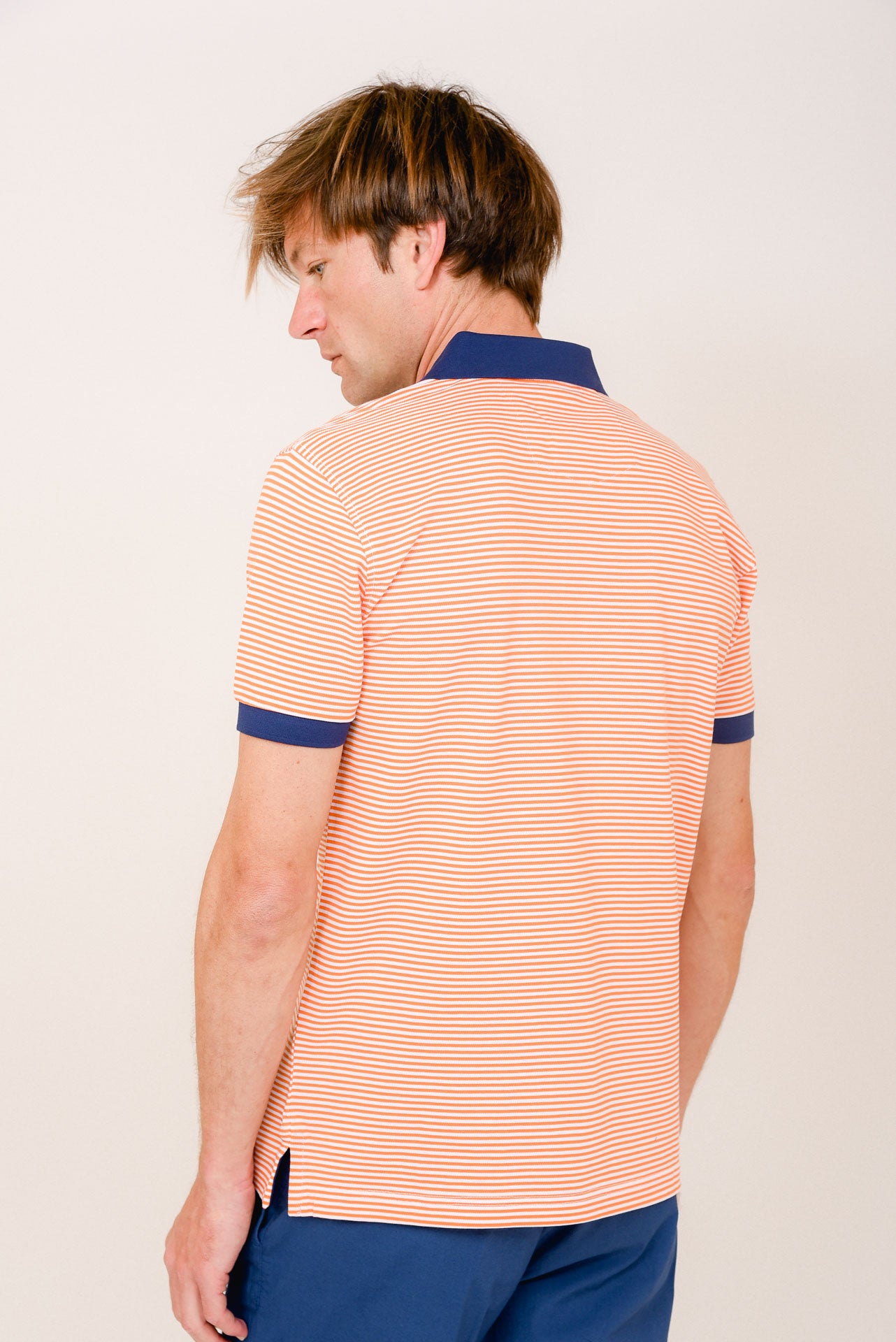 ΑΝΔΡΙΚΟ POLO PORTOBELLO'S ΡΙΓΕ ΠΟΡΤΟΚΑΛΙ ΜΕ ΛΕΥΚΗ ΚΑΙ ΜΠΛΕ ΛΕΠΤΟΜΕΡΕΙΑ