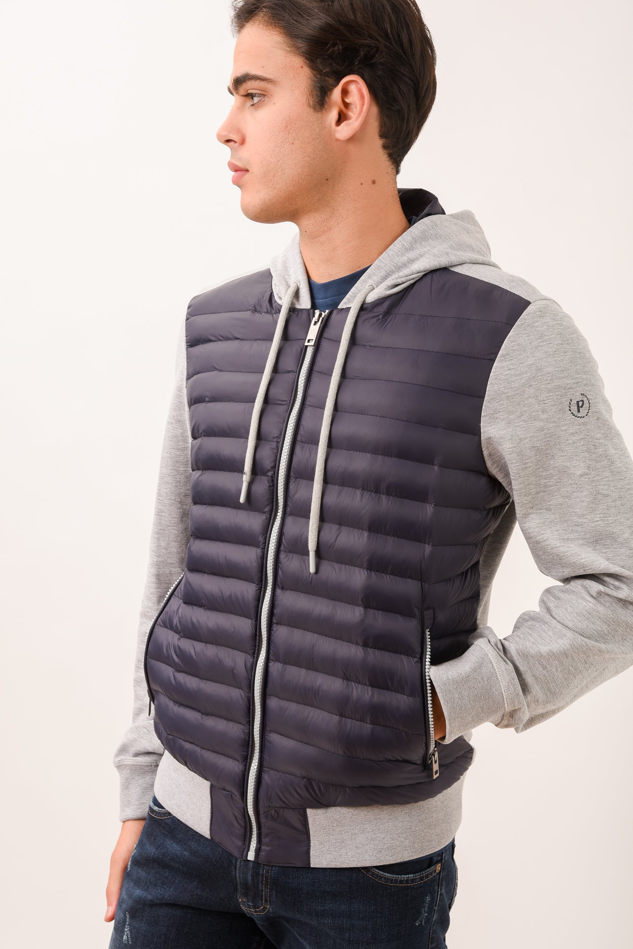 ΑΝΔΡΙΚΟ ΜΠΟΥΦΑΝ ΚΑΠΙΤΟΝΕ POTOBELLO'S ΣΕ ΜΠΛΕ ΧΡΩΜΑ ΜΕ ΓΚΡΙ ΛΕΠΤΟΜΕΡΕΙΕΣ