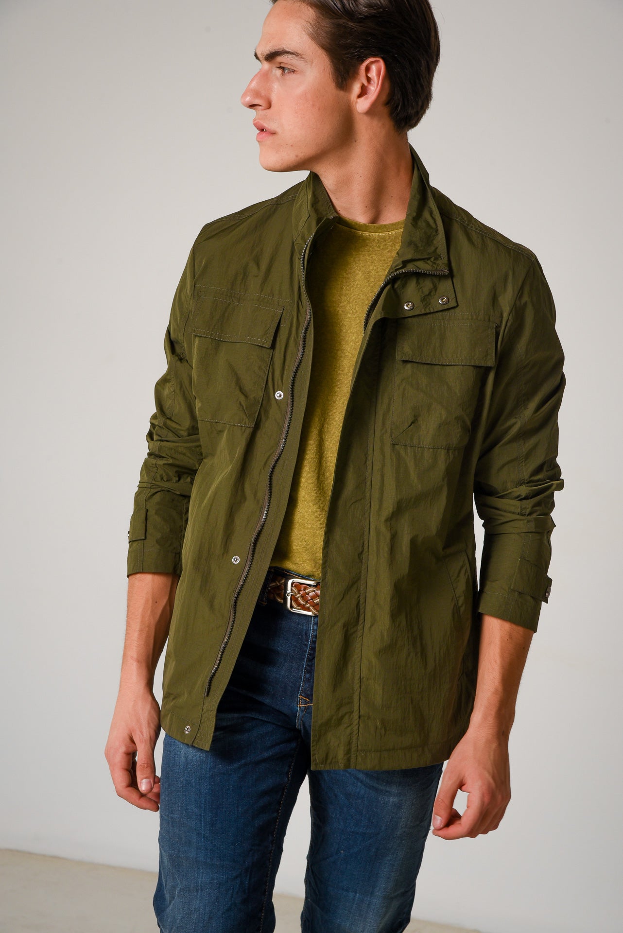 ΑΝΔΡΙΚΟ JACKET PORTOBELLO'S ΠΡΑΣΙΝΟ ΣΕ ΣΤΥΛ SAFARI