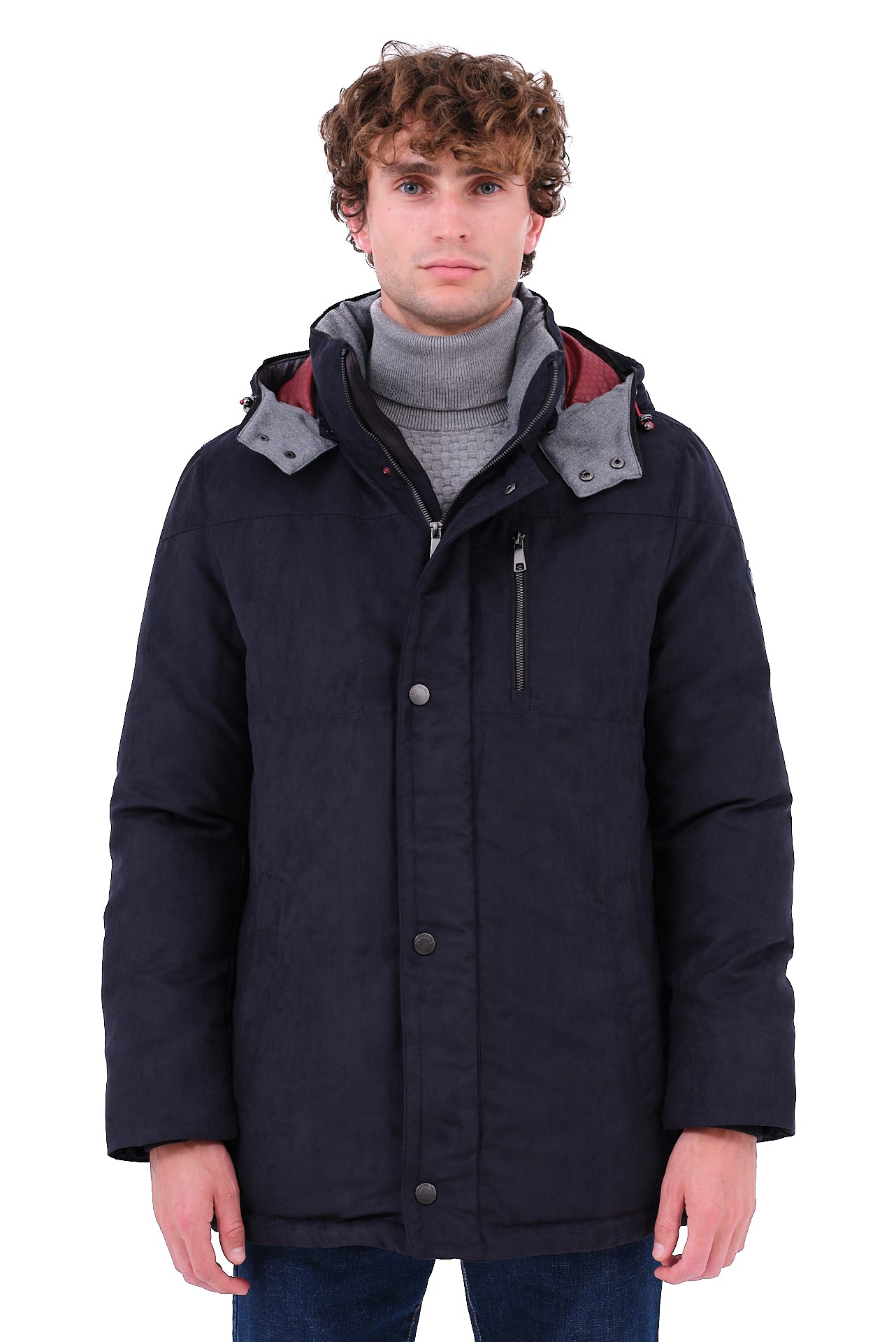 ΑΝΔΡΙΚΟ ΜΠΟΥΦΑΝ PORTOBELLO'S ΜΠΛΕ ΜΕ ΓΚΡΙ ΛΕΠΤΟΜΕΡΕΙΕΣ