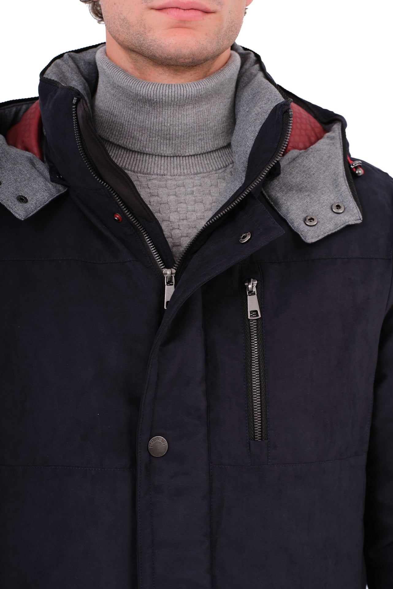 ΑΝΔΡΙΚΟ ΜΠΟΥΦΑΝ PORTOBELLO'S ΜΠΛΕ ΜΕ ΓΚΡΙ ΛΕΠΤΟΜΕΡΕΙΕΣ