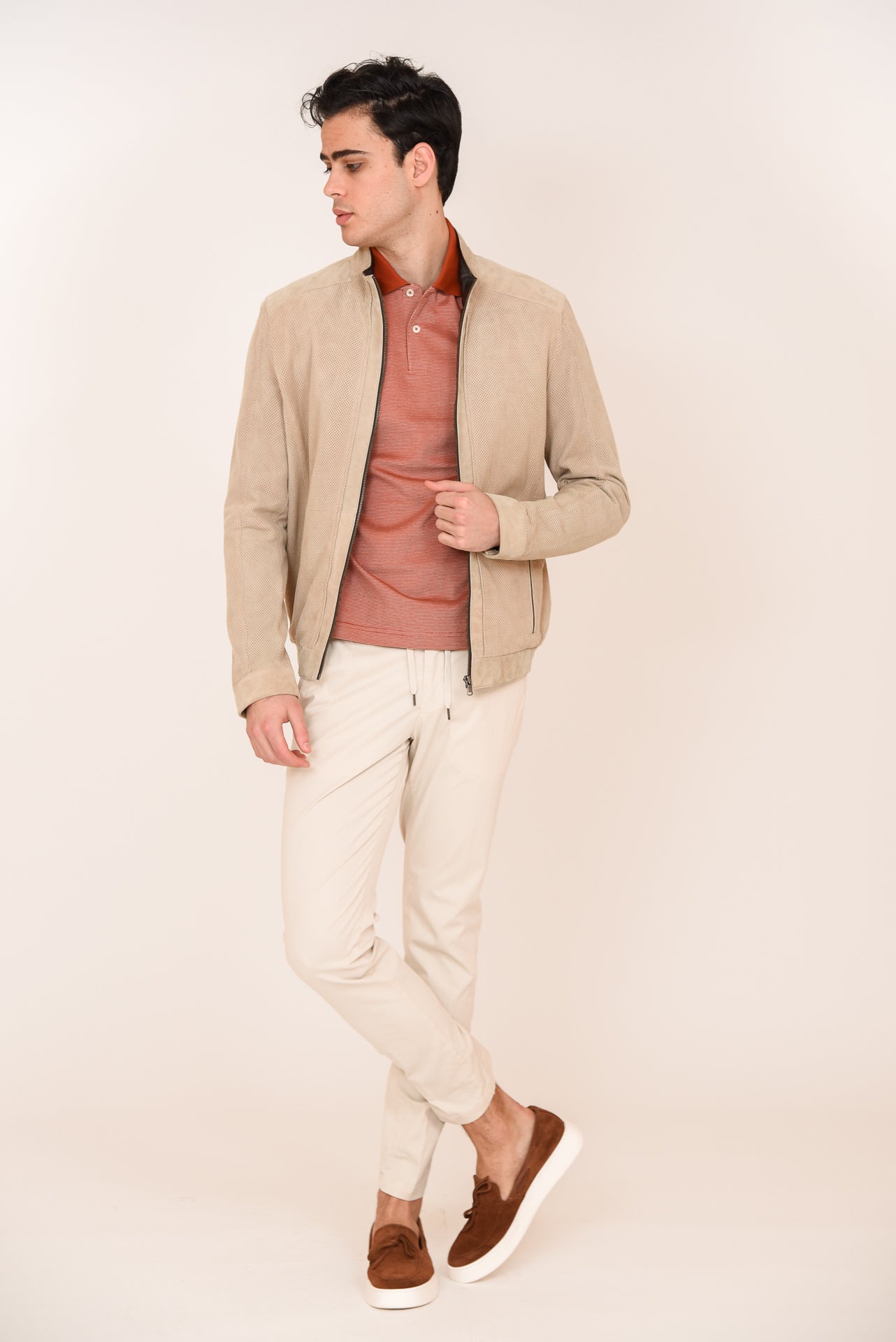 ΑΝΔΡΙΚΟ SUEDE JACKET PORTOBELLO'S ΜΕ ΚΟΥΚΟΥΛΑ ΜΠΕΖ ΣΚΟΥΡΟ